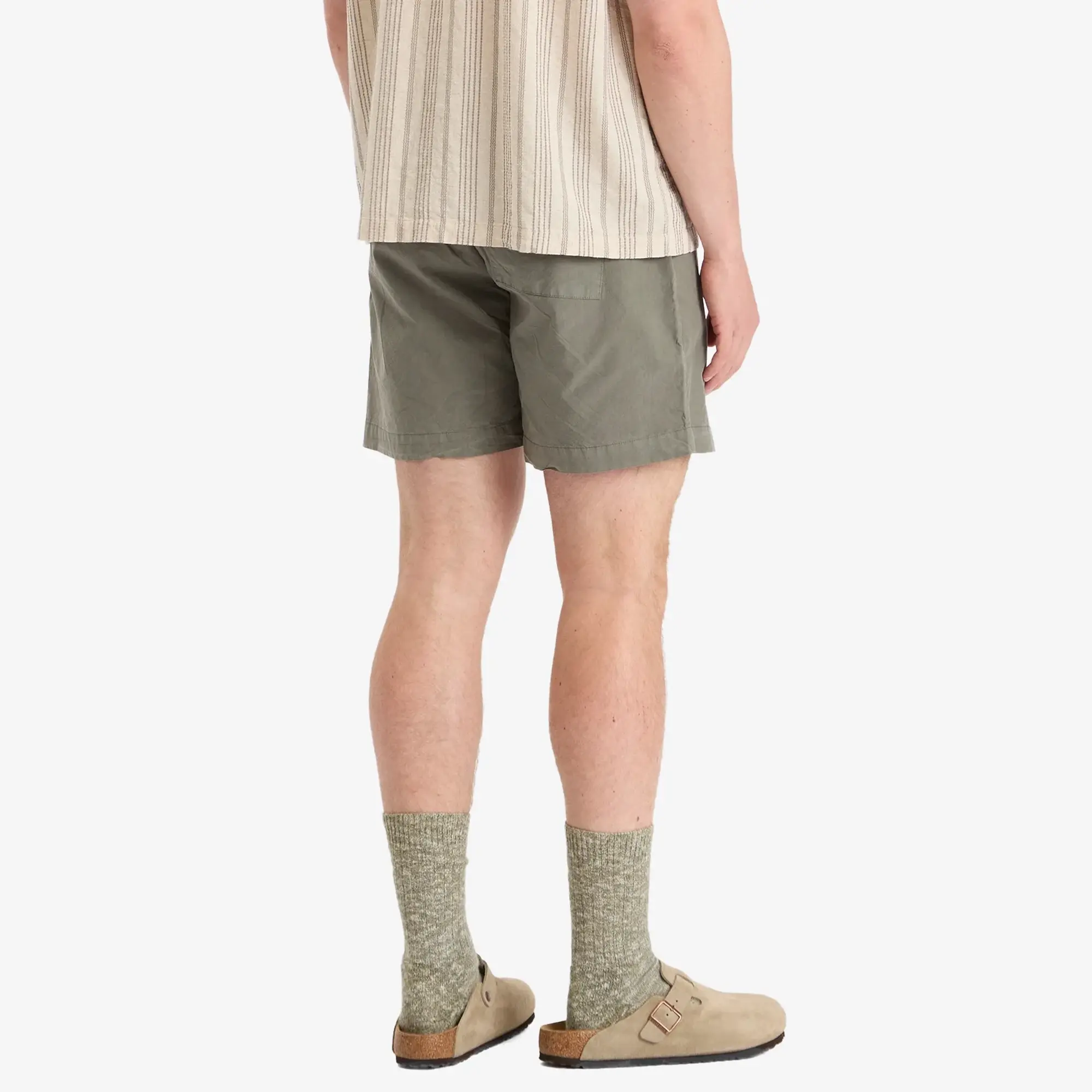 Norse Projects Men's Per Cotton Tencel Shorts Mid Khaki