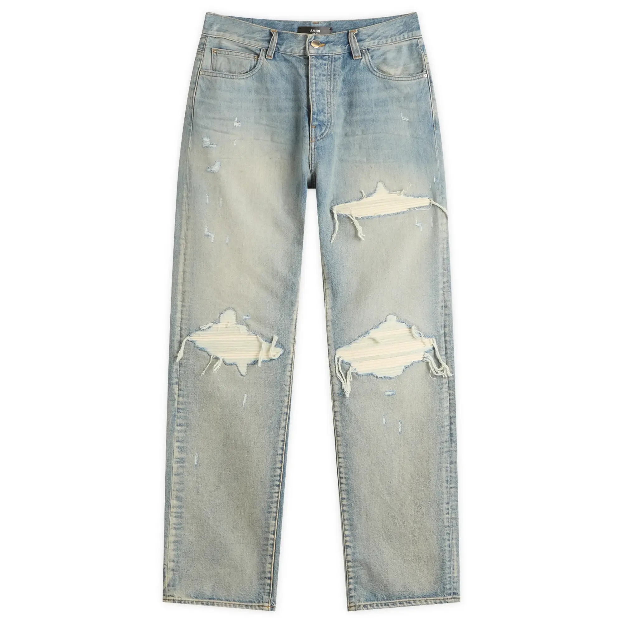 AMIRI Men's Suede Straight Mx1 Jean Antique Indigo