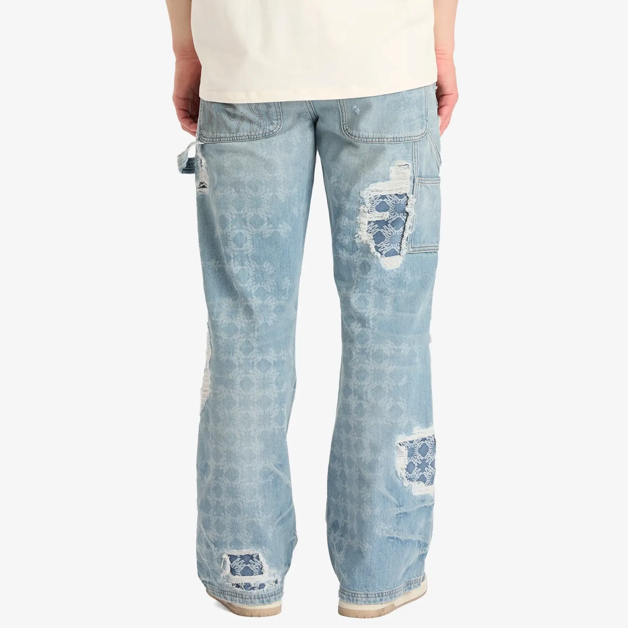 AMIRI Men's Denim Repair Carpenter Jean Faded Indigo