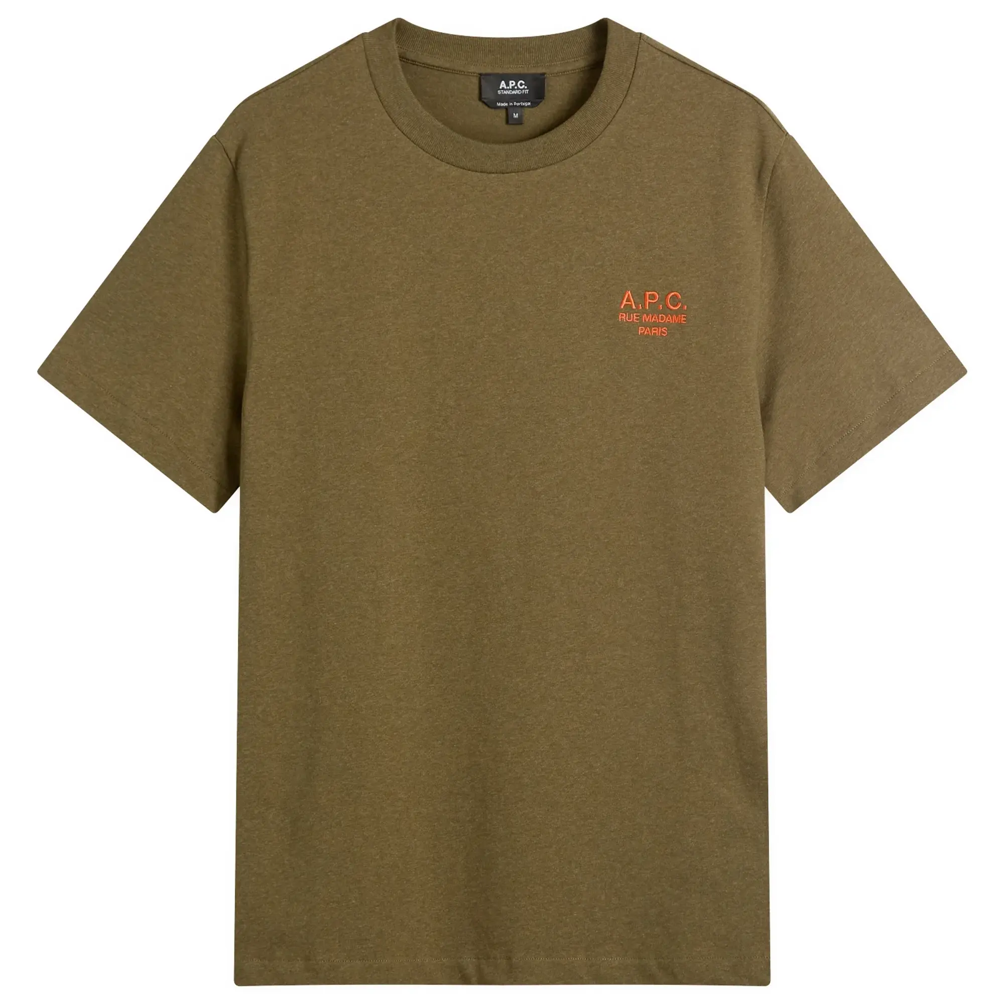 A.P.C. Men's Rue Madame Logo T-Shirt Khaki Marl