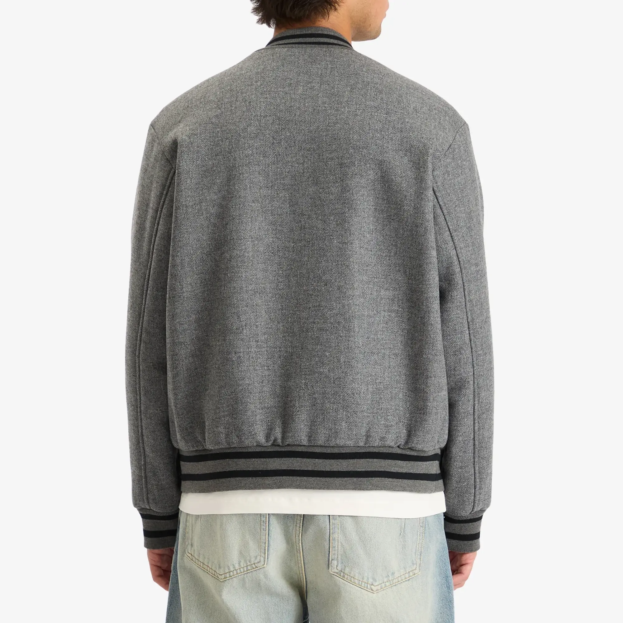 A.P.C. Men's Micka Varsity Jacket Heathered Grey