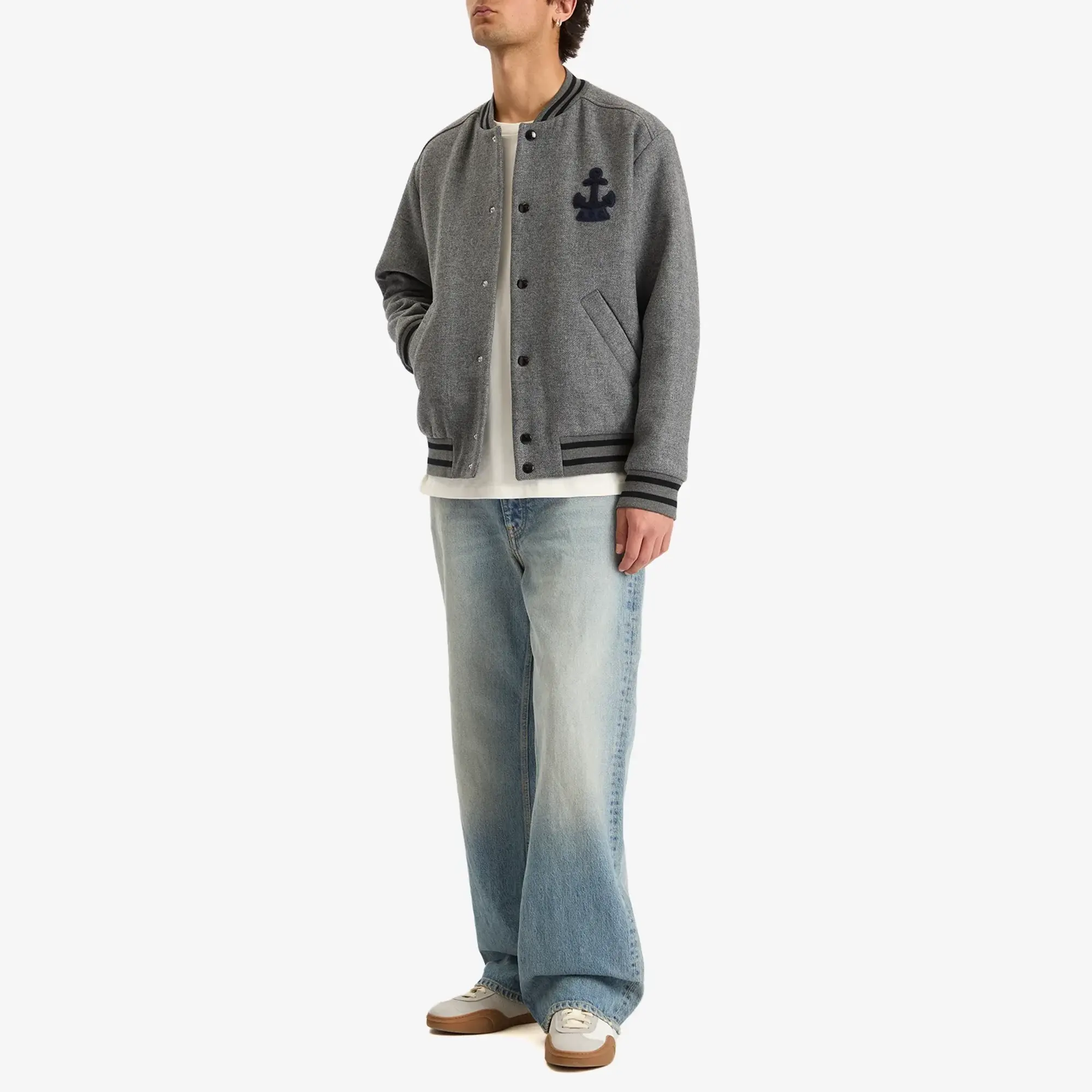 A.P.C. Men's Micka Varsity Jacket Heathered Grey