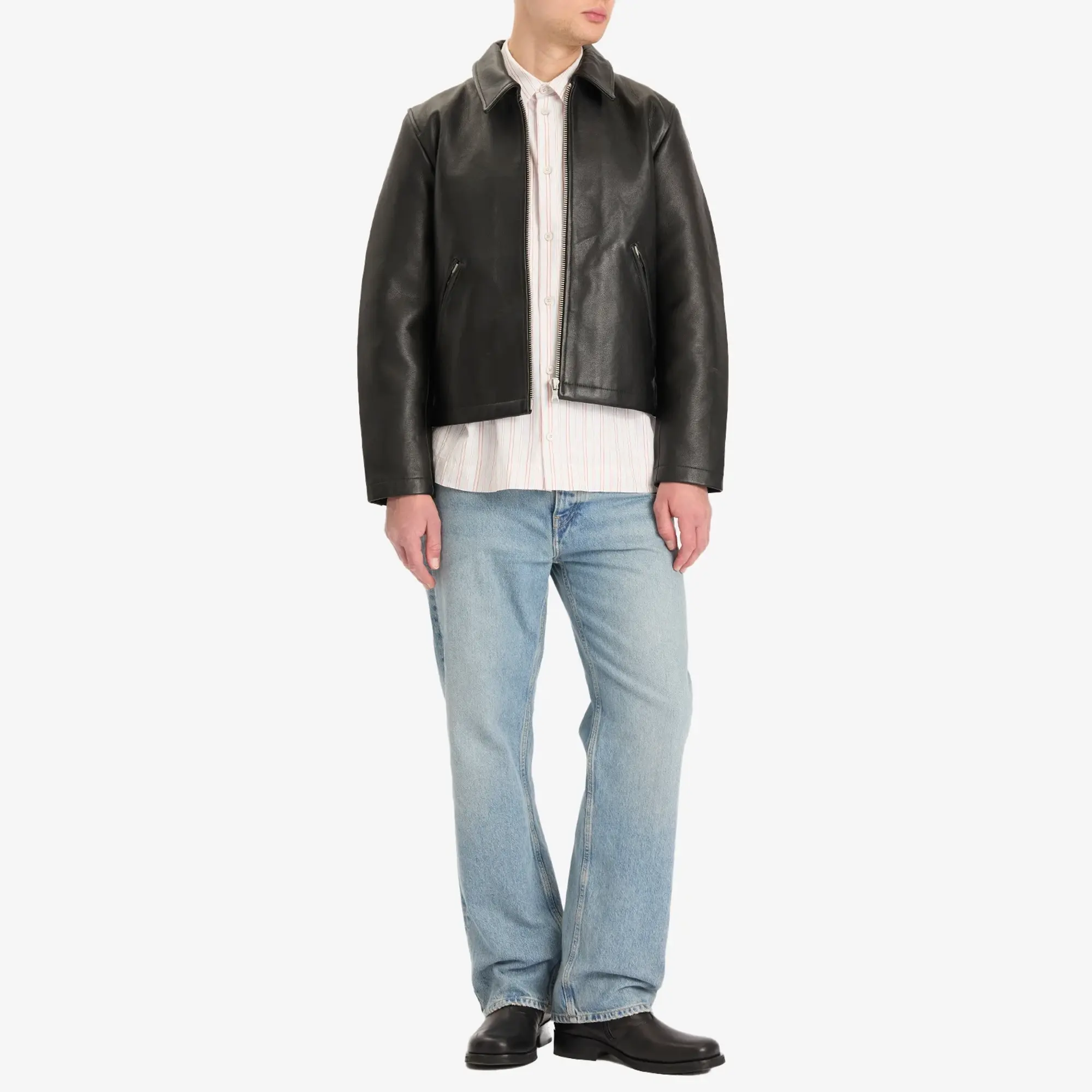 Won Hundred Men's Dutton Leather Jacket Black