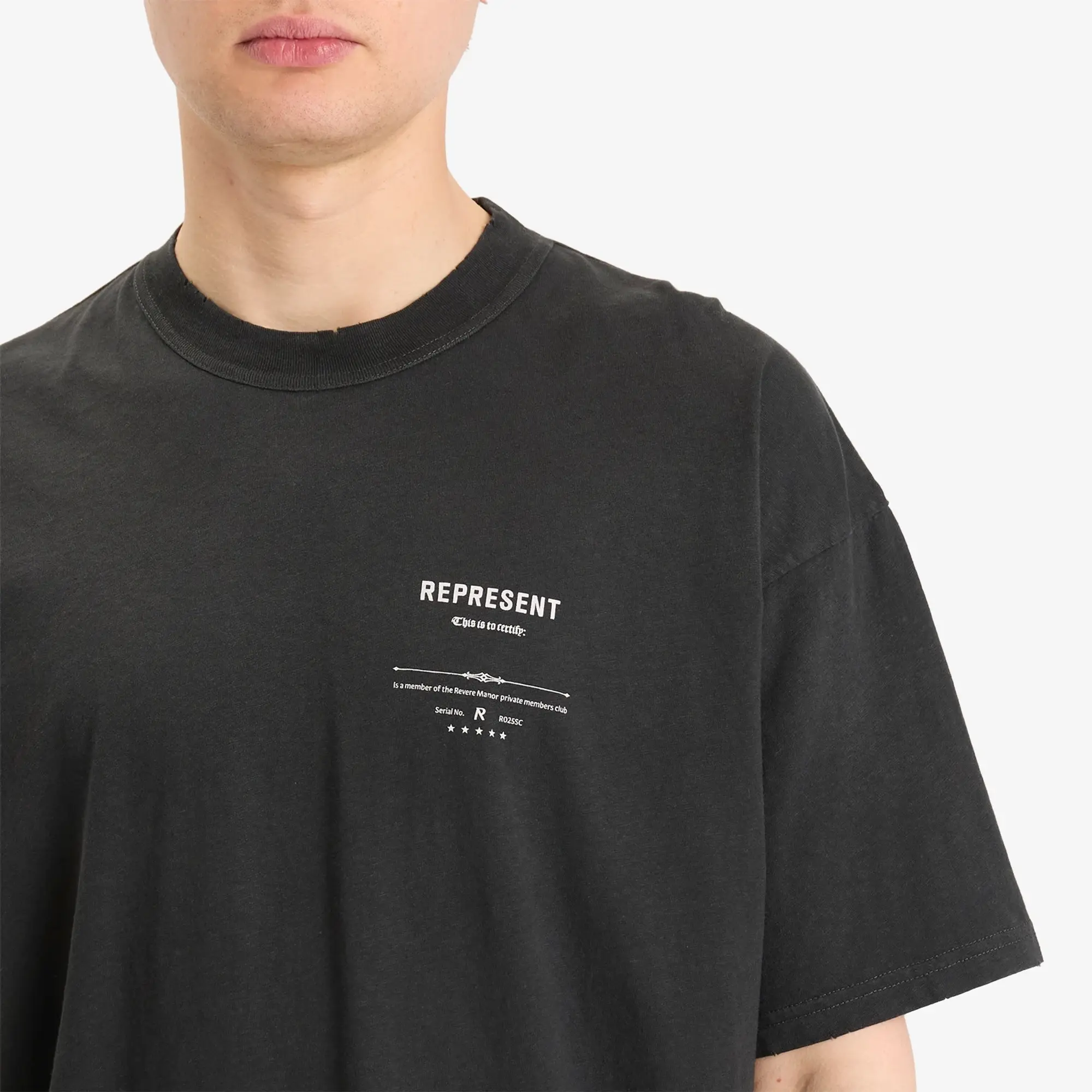 Represent Men's Revere Manor T-Shirt Stained Black