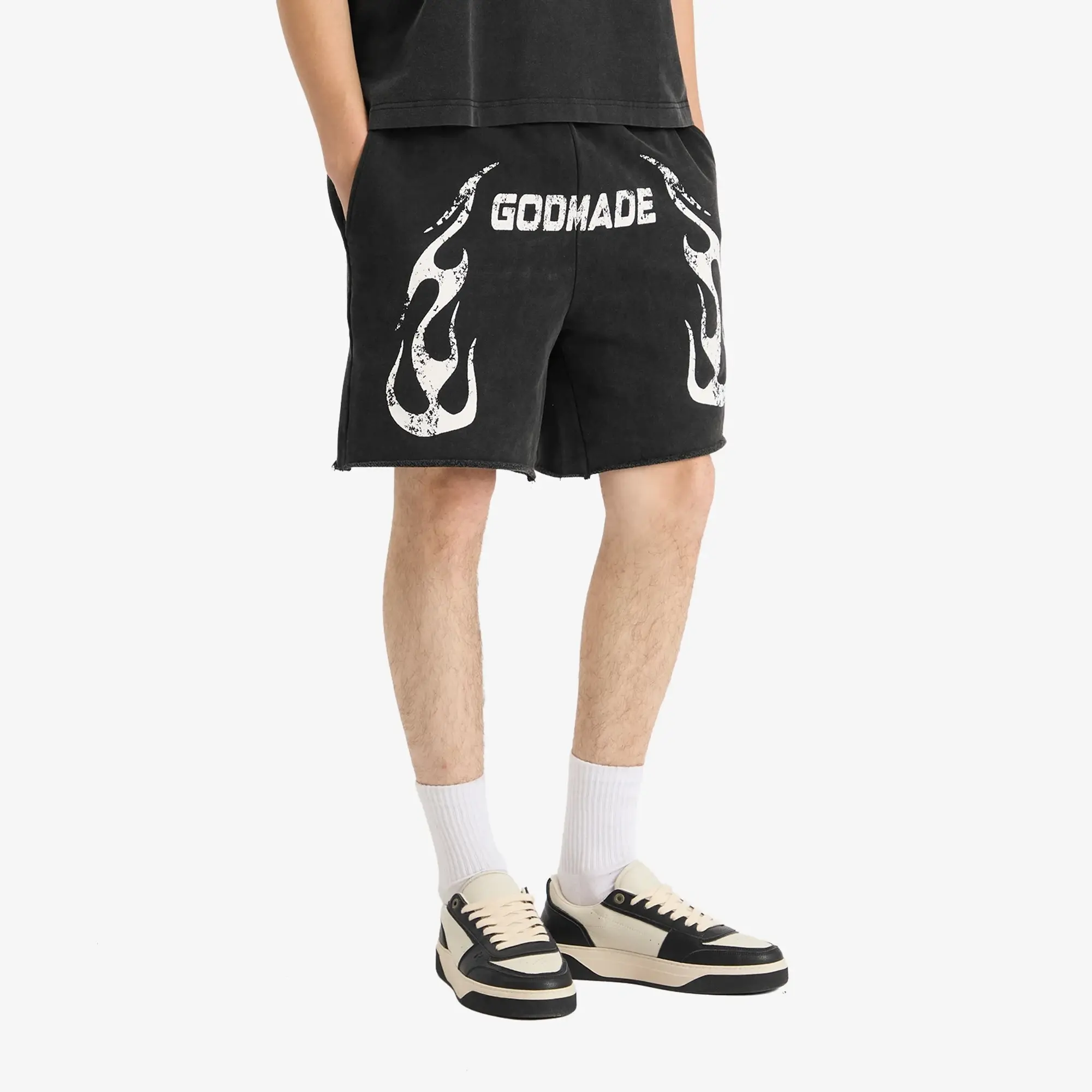 God Made Men's F7 Shorts Washed Black