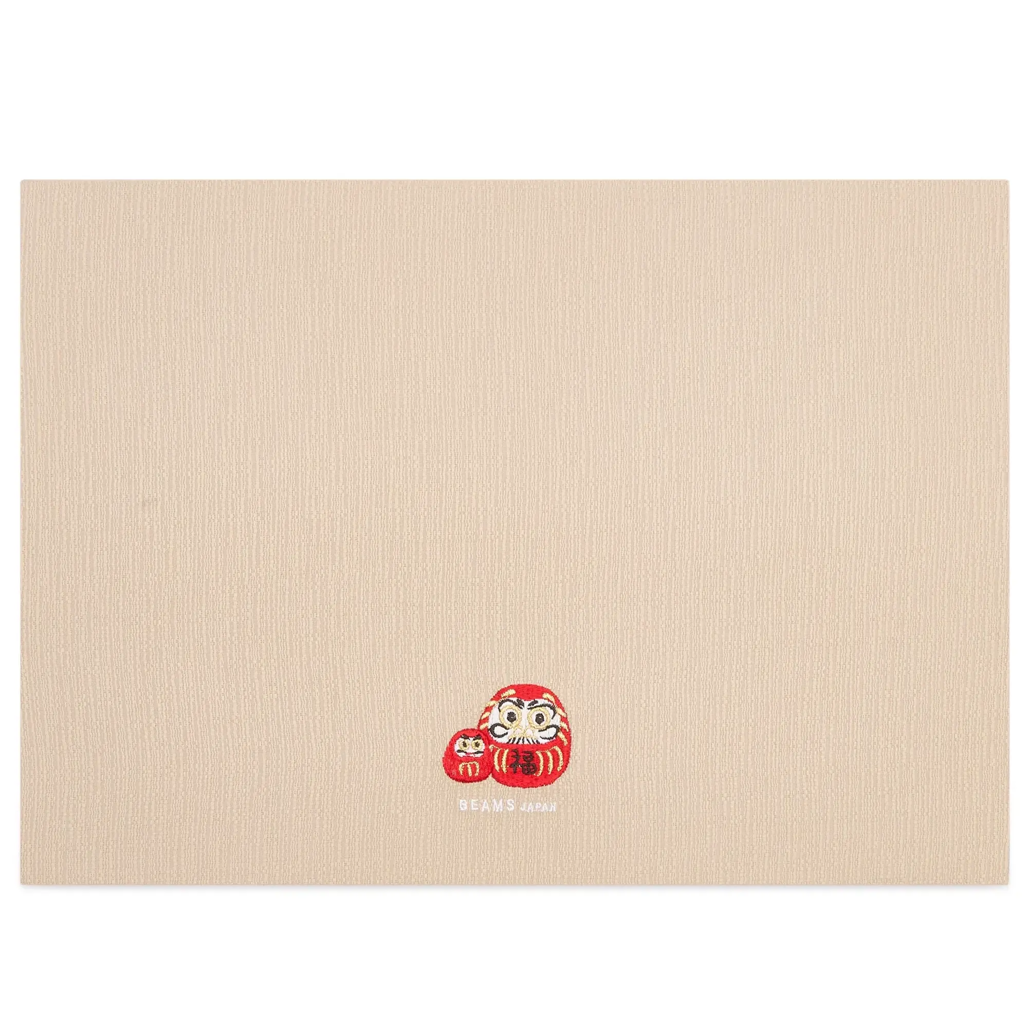 BEAMS JAPAN Embroidery Tea Mat - Daruma Beige