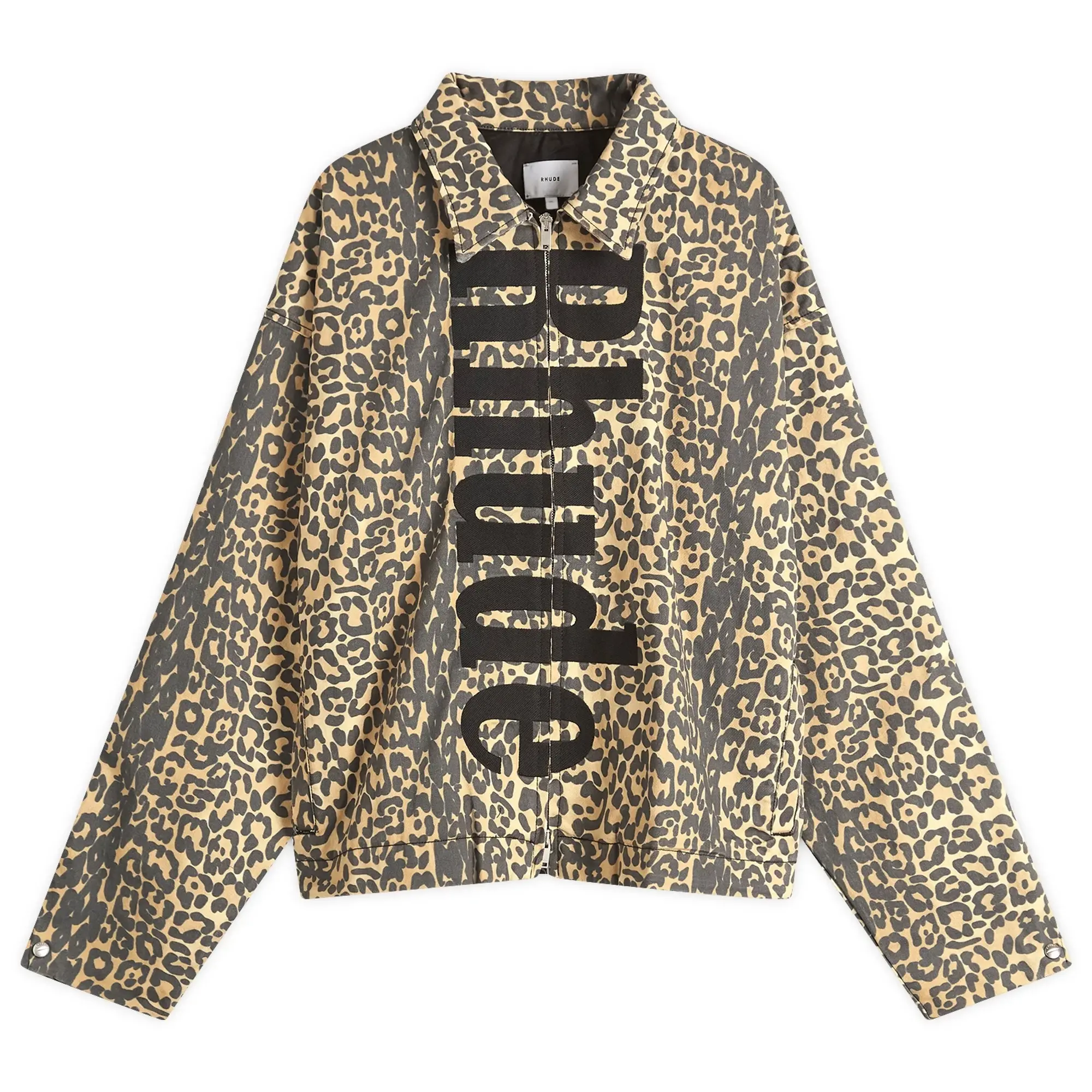Rhude Men's Leopard Work Jacket Black/Tan