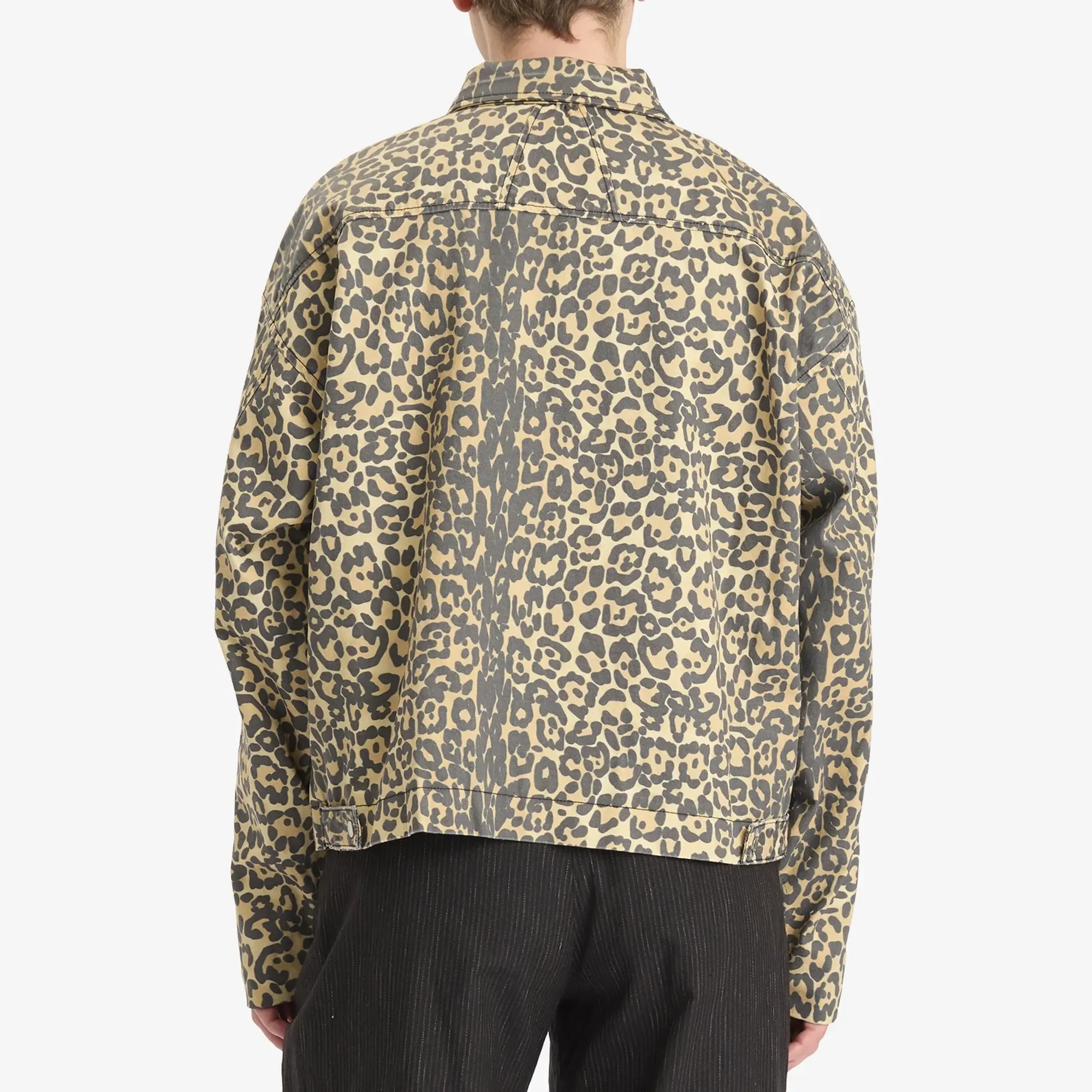 Rhude Men's Leopard Work Jacket Black/Tan