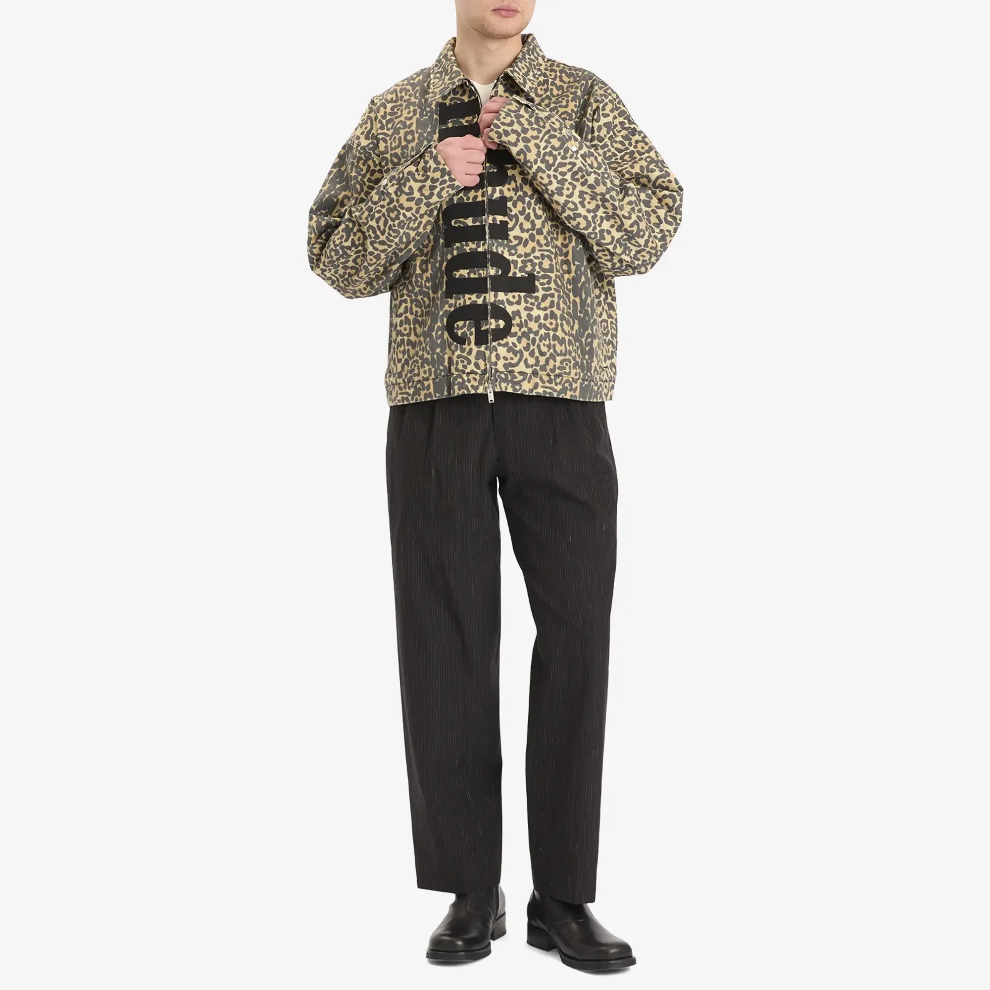 Rhude Men's Leopard Work Jacket Black/Tan