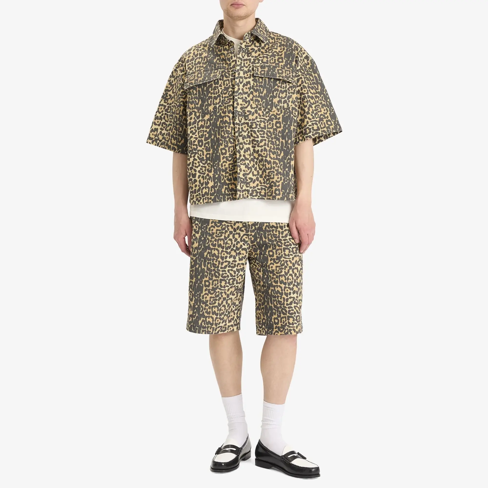Rhude Men's Leopard Shorts Black/Tan