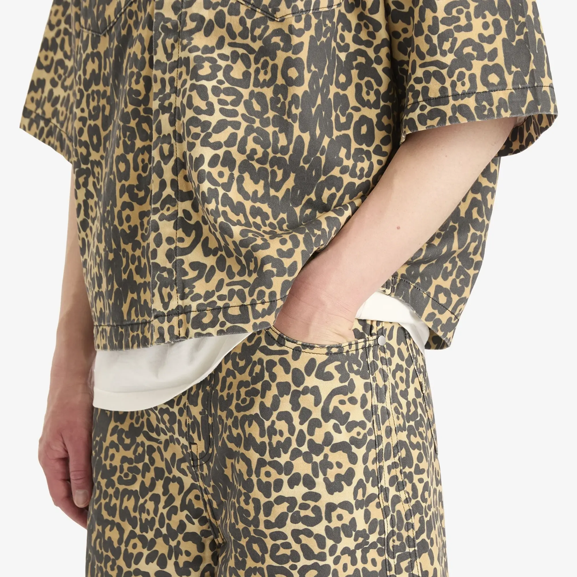 Rhude Men's Leopard Shorts Black/Tan