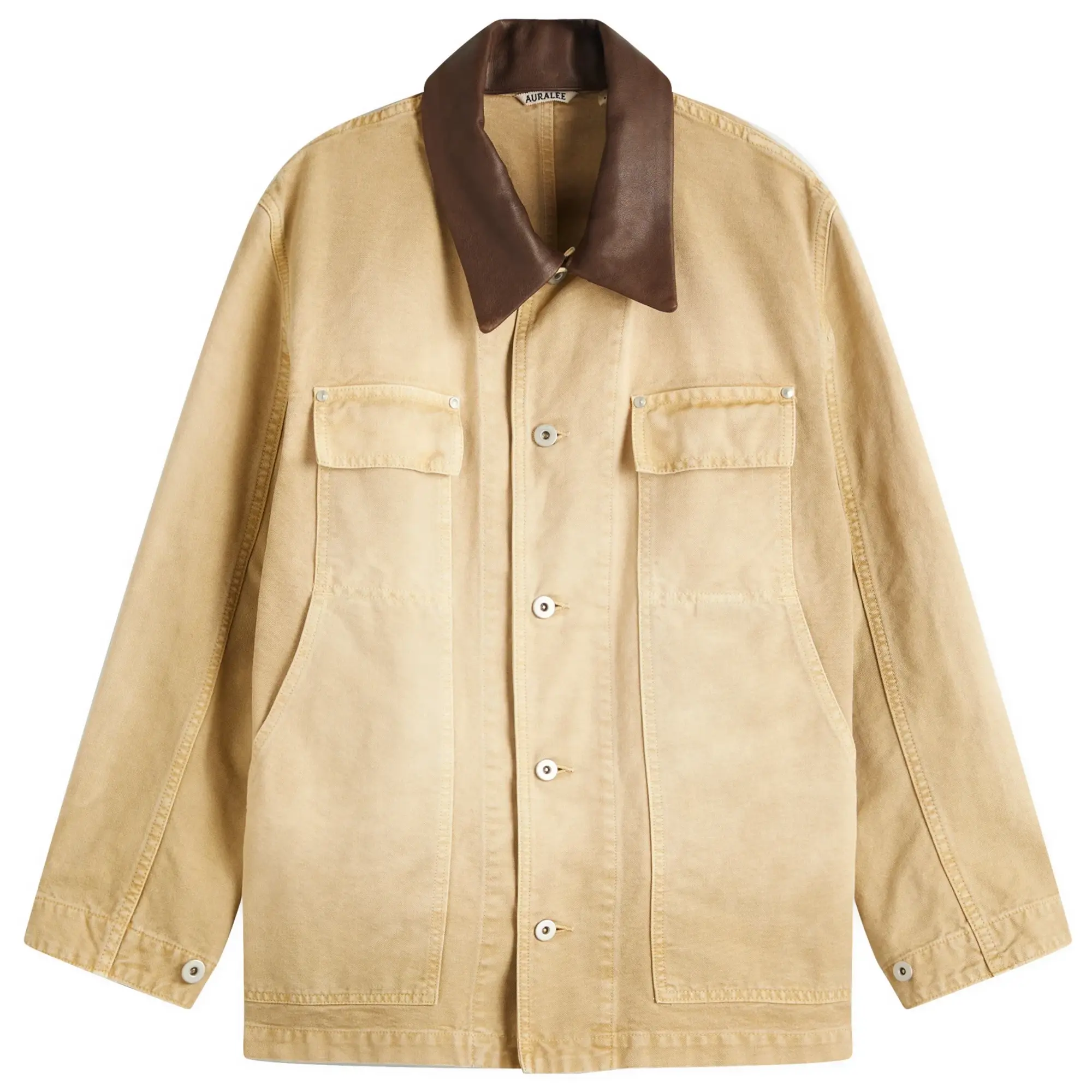 Auralee Men's Organic Cotton Duck Blouson Light Beige