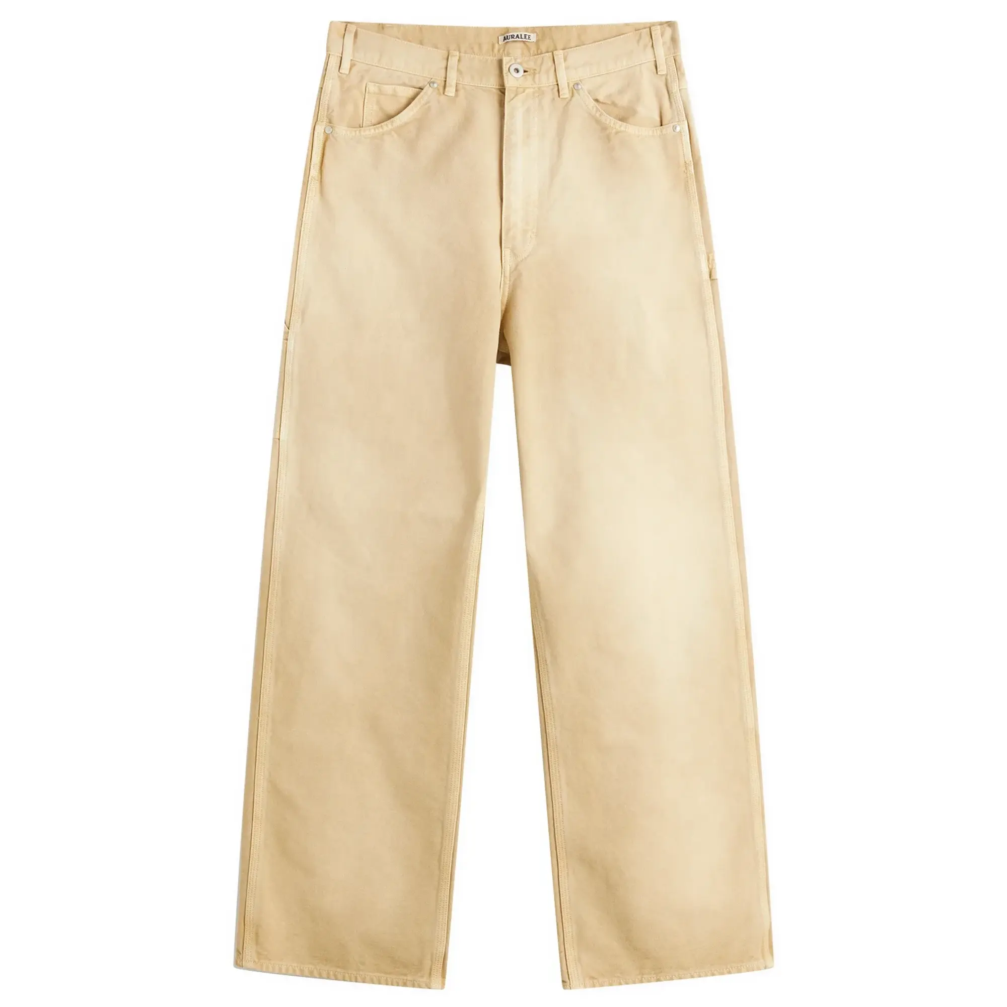 Auralee Men's Organic Cotton Duck Pants Light Beige