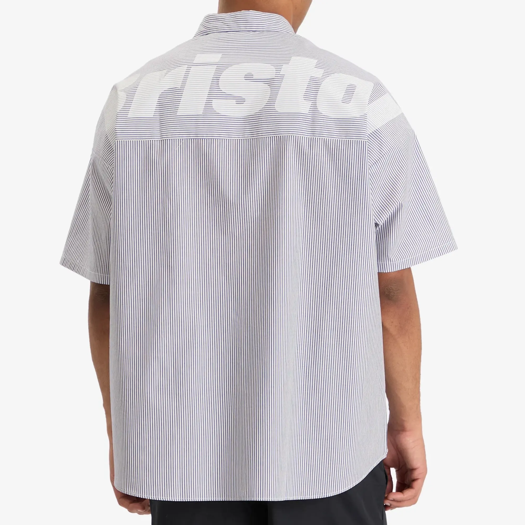 F.C. Real Bristol Men's Big Logo Baggy Shirt Navy Stripe