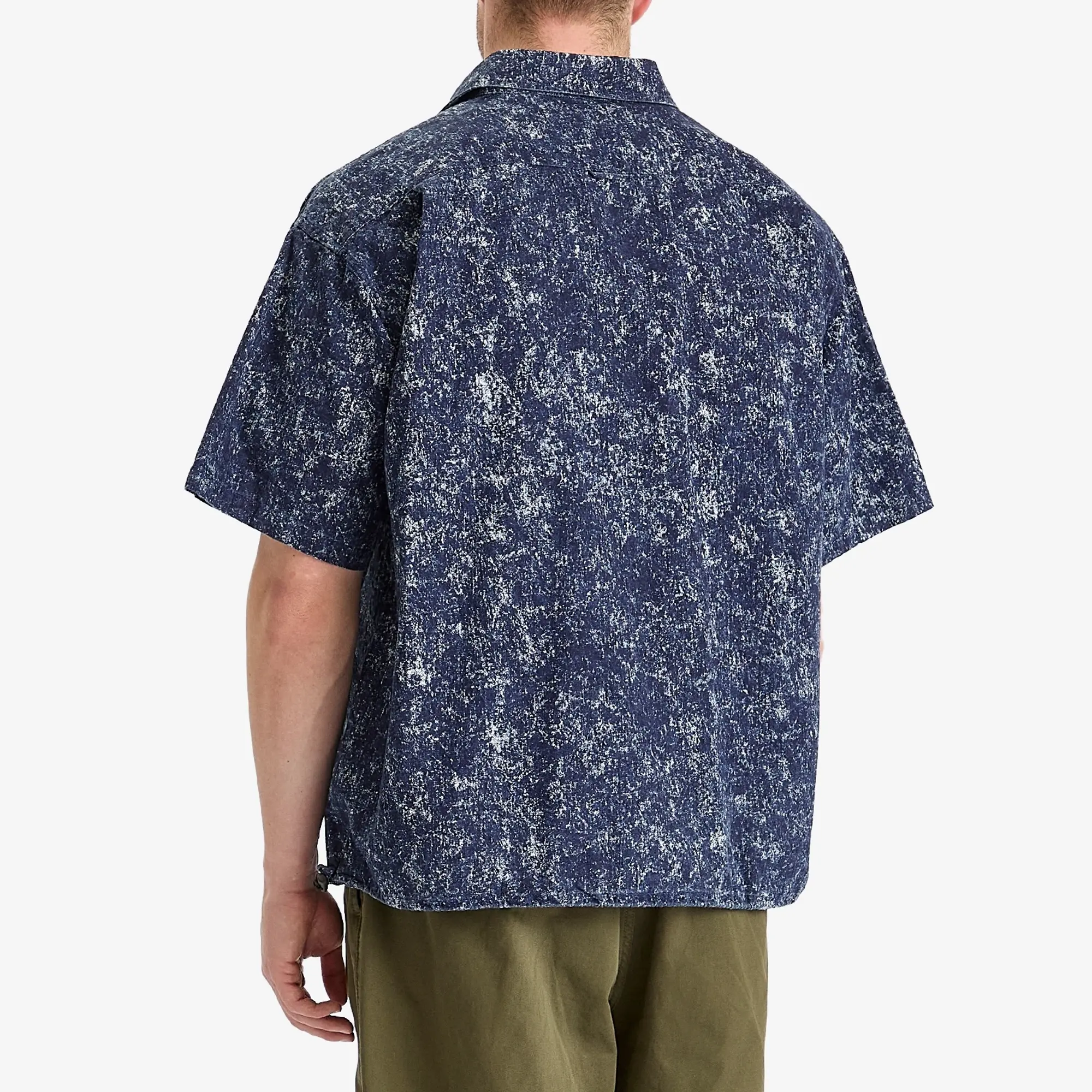 Uniform Experiment Men's Indigo Print Fishing Shirt White
