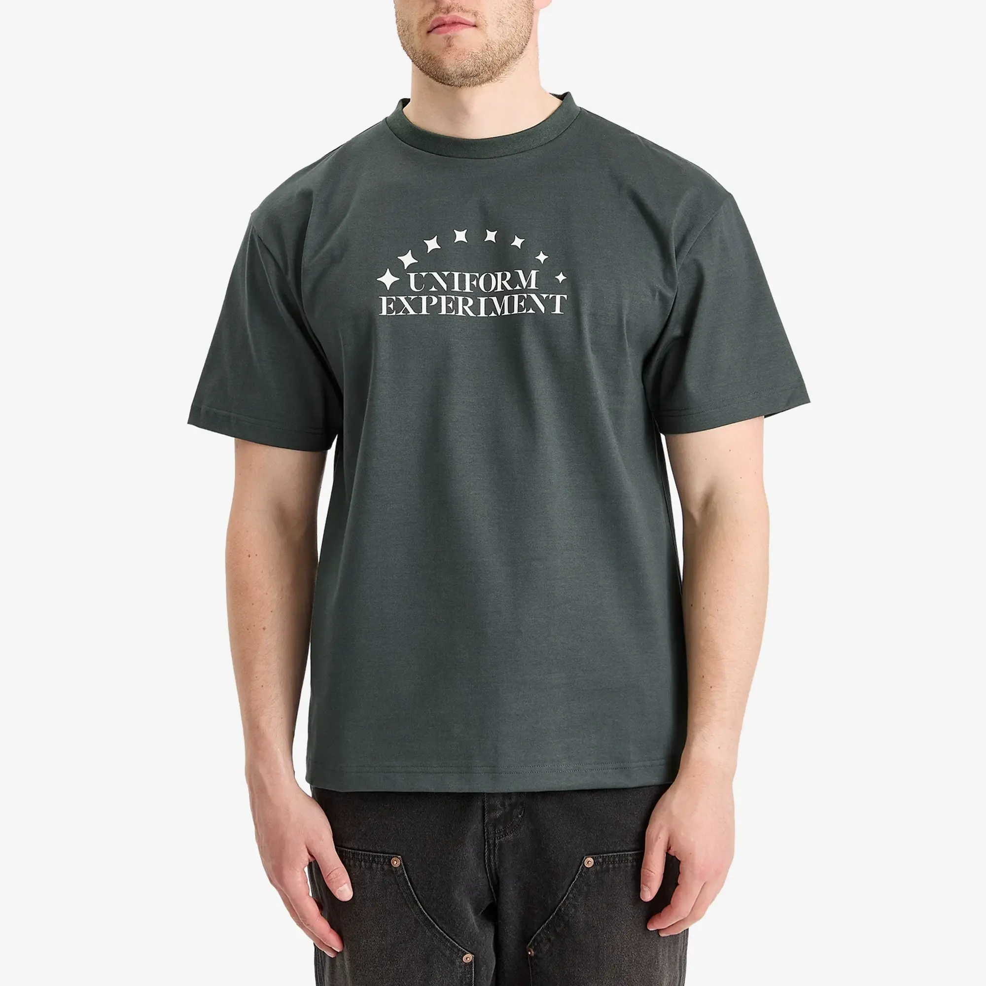 Uniform Experiment Men's Stencil Logo T-Shirt Green