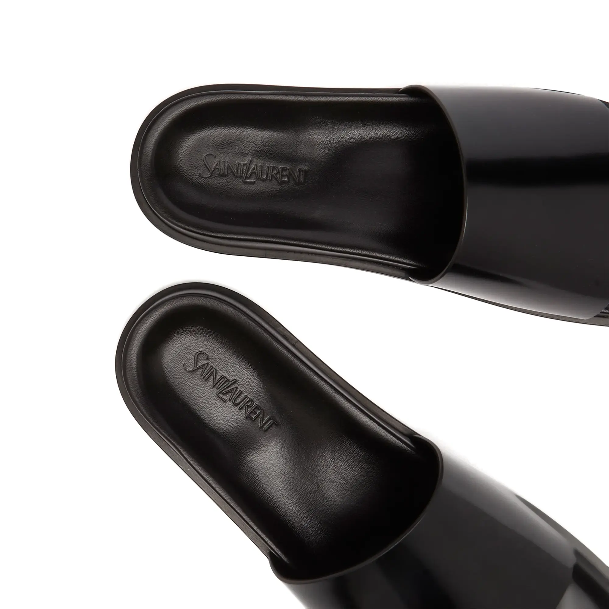 Saint Laurent Men's Leather Slide Nero