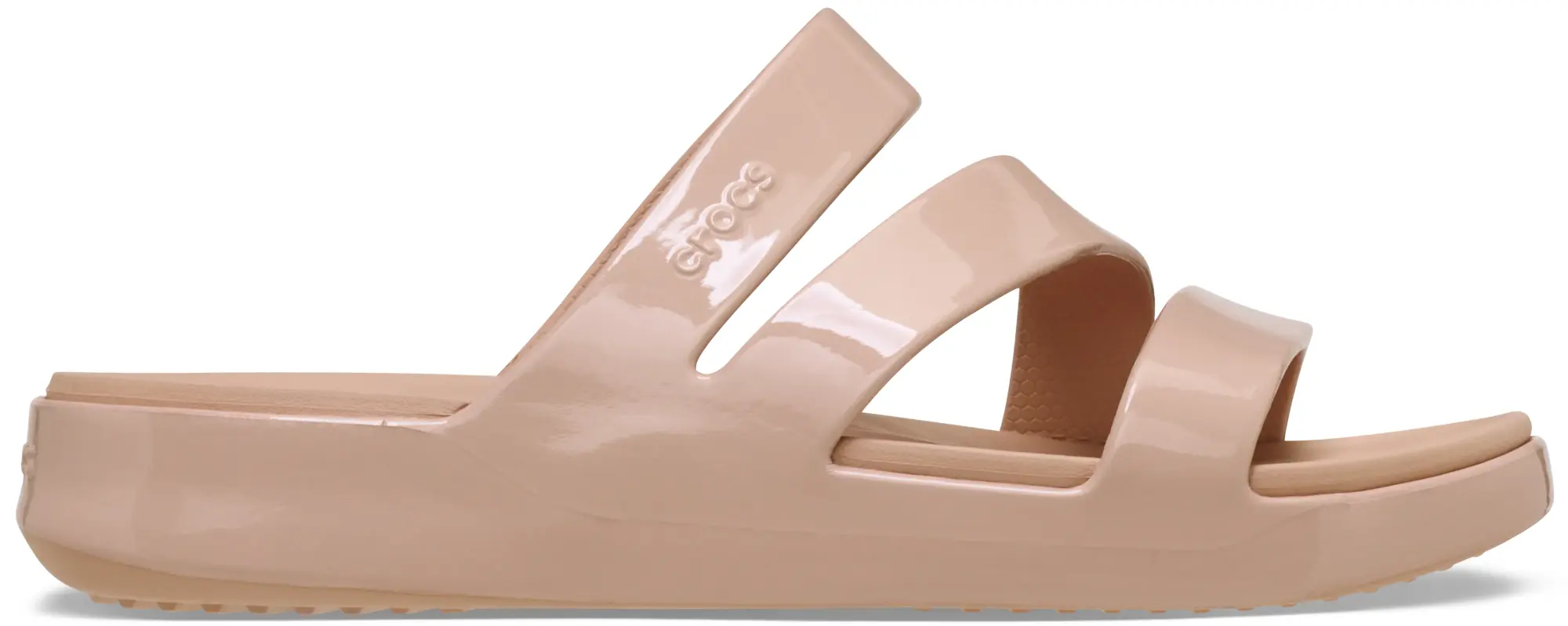 Crocs | Women | Getaway Patent Strappy | Slides | Pink Caramel | 3