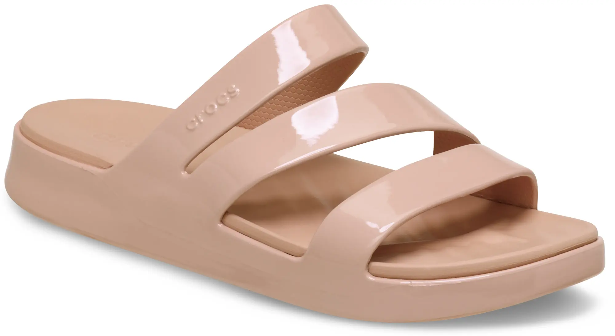 Crocs | Women | Getaway Patent Strappy | Slides | Pink Caramel | 3