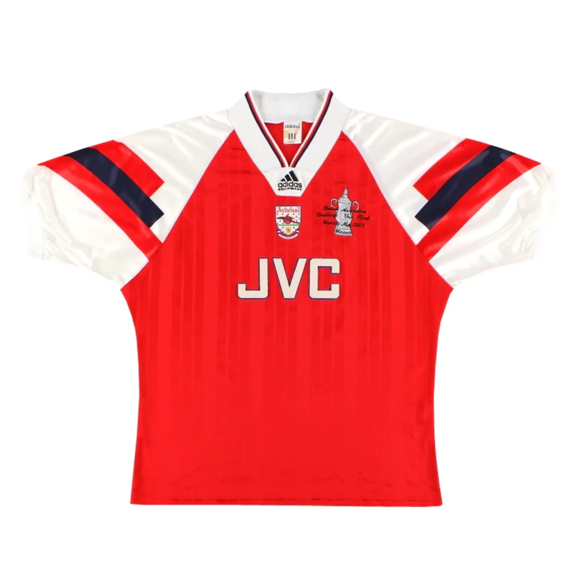 1993 Arsenal adidas 'FA Cup Winners' Home Shirt L/XL - Arsenal / Very Good / Large/XL
