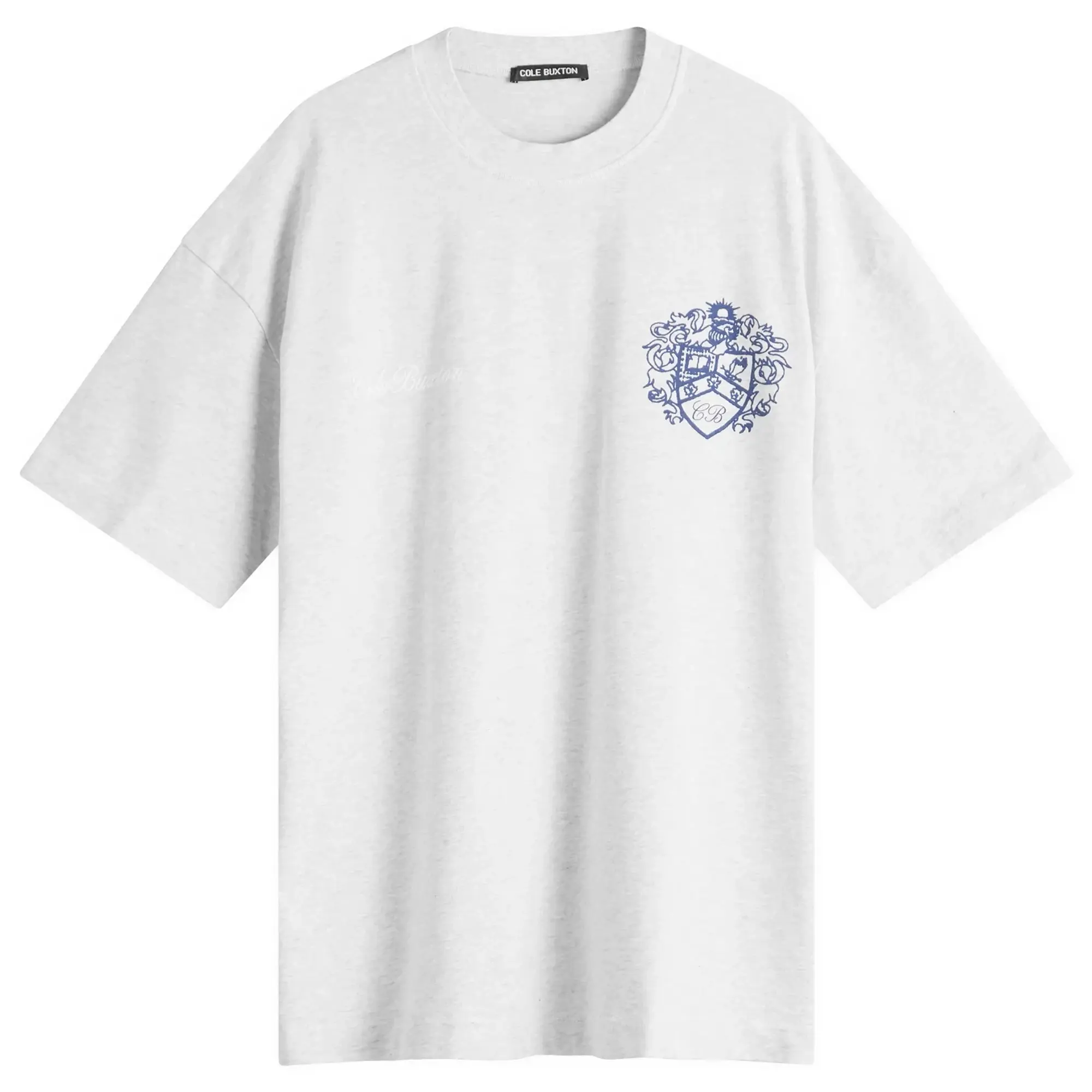 Cole Buxton Men's Collegiate Crest T-Shirt Light Grey Marl
