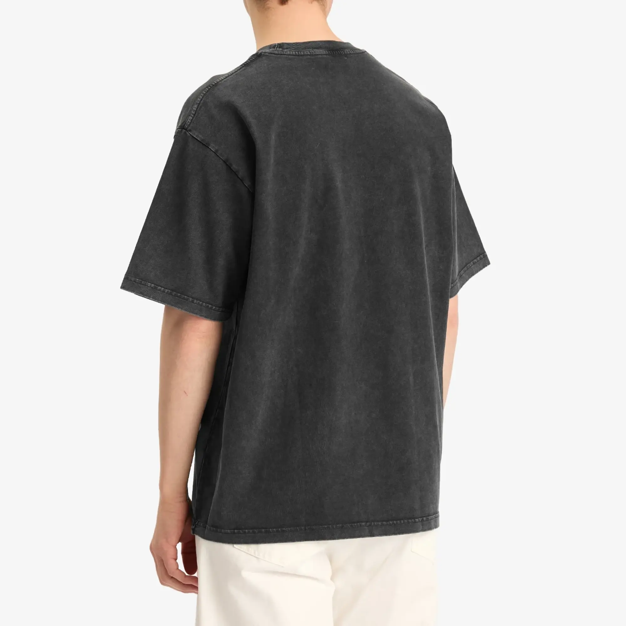 A Bathing Ape Men's Garment Dye Logo Relaxed Fit Tee Black