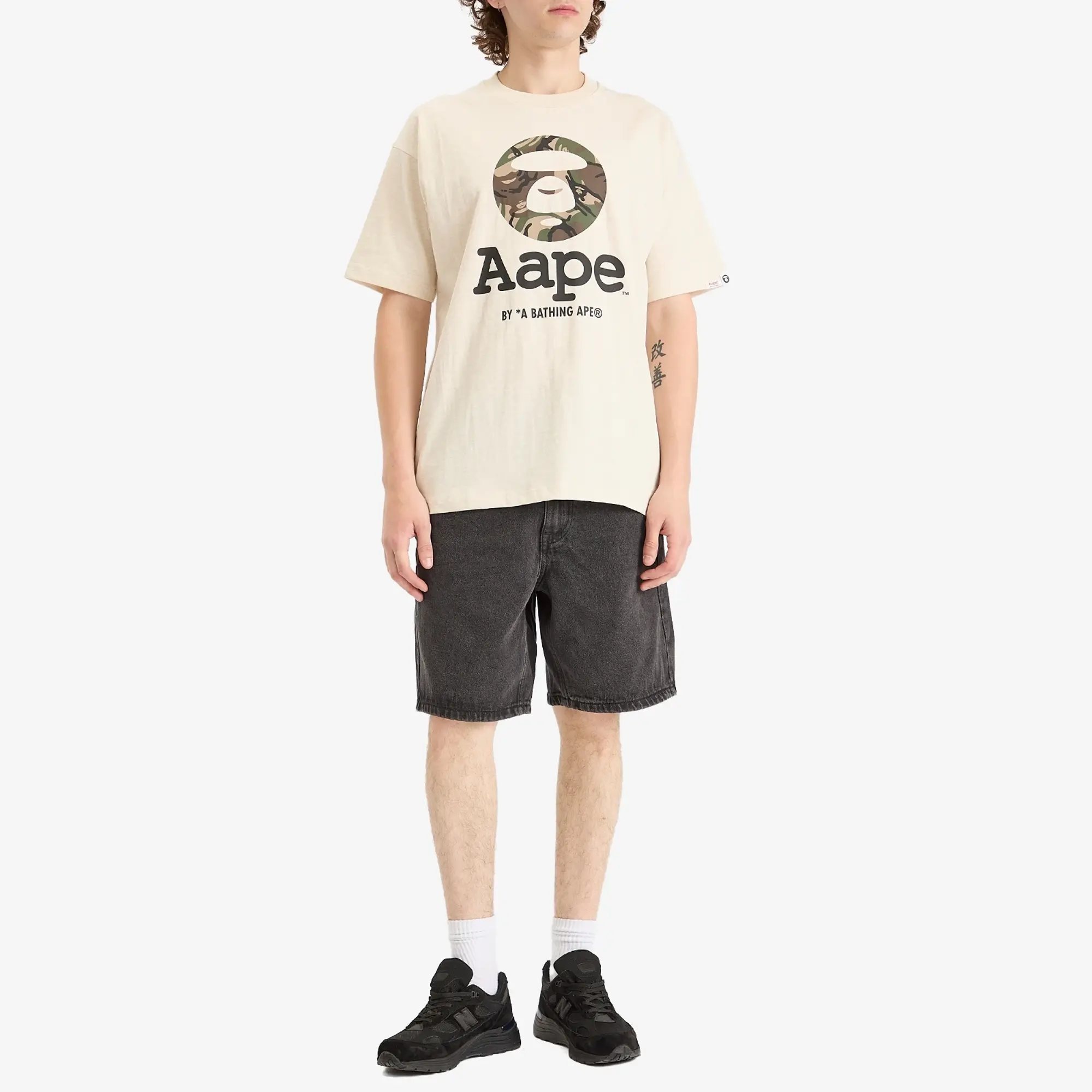 AAPE OG Moonface GRZ Camo T-Shirt Heather Beige