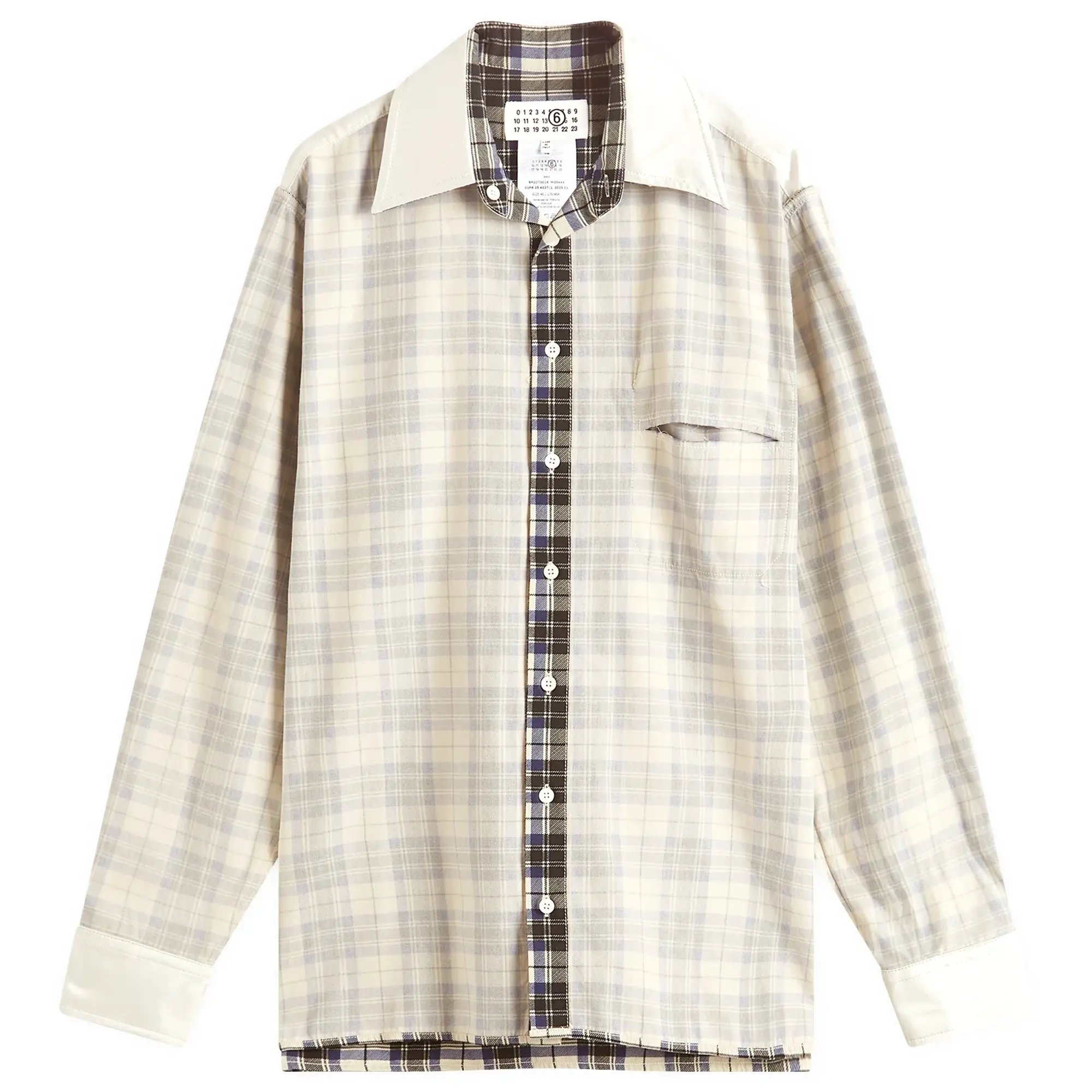MM6 Maison Margiela Men's Reversible Plaid Check Shirt Black/White