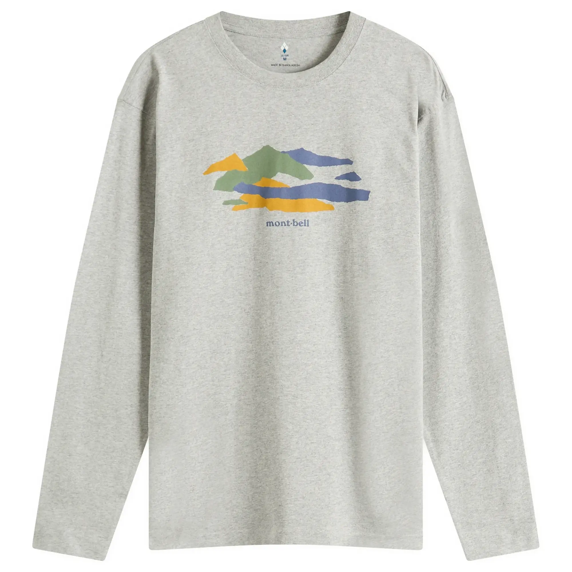Montbell Men's Mountains Long Sleeve T-Shirt Light Grey
