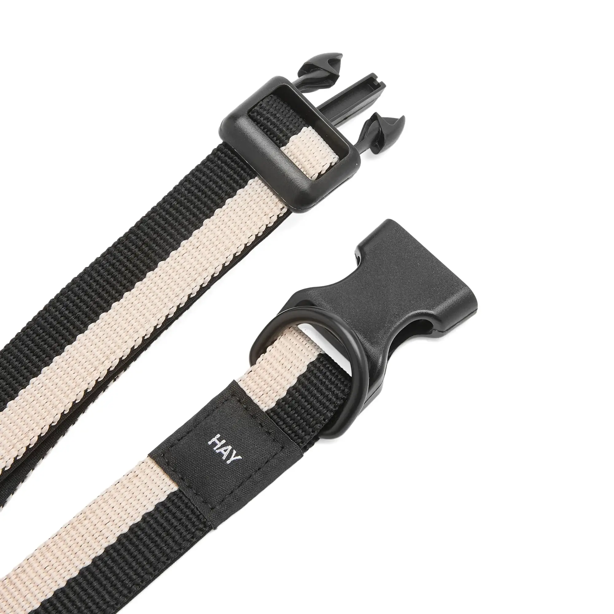 HAY Flat Dog Collar - Medium/Large Black/White