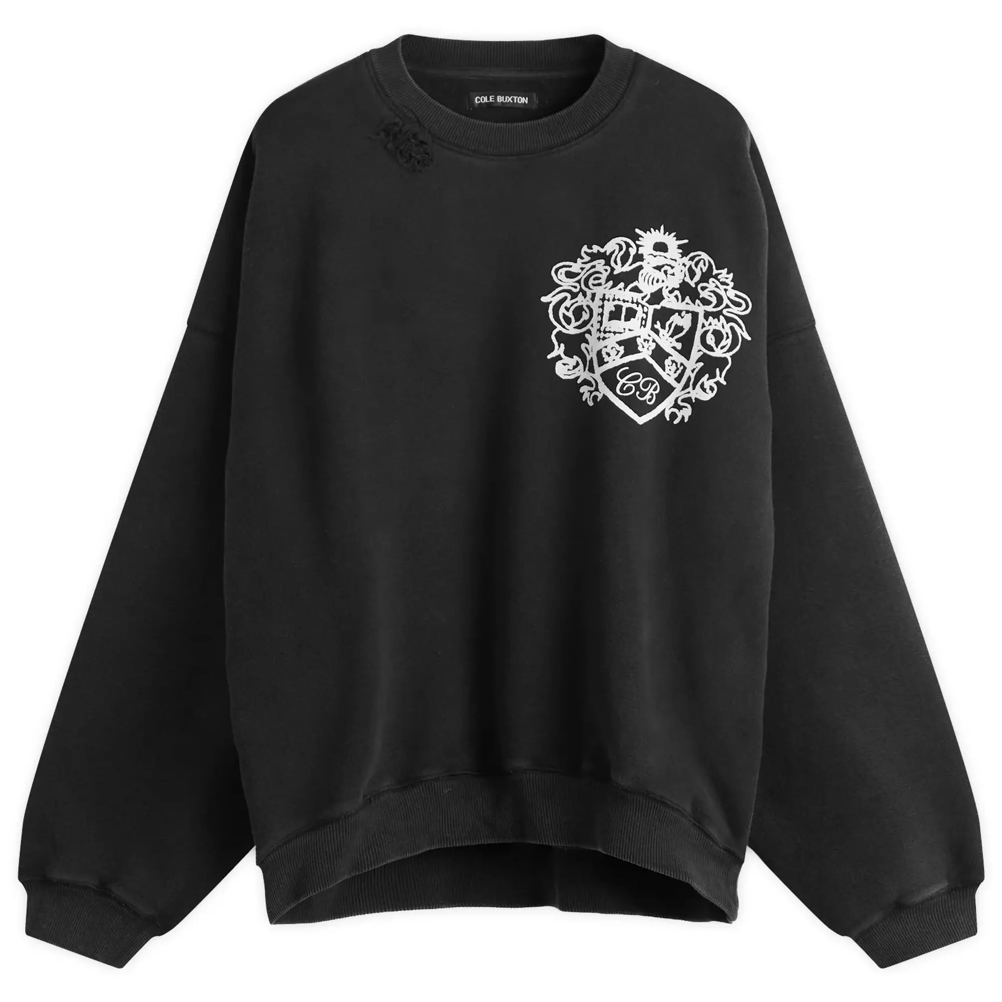 Cole Buxton Men's Collegiate Crest Sweatshirt Vintage Black