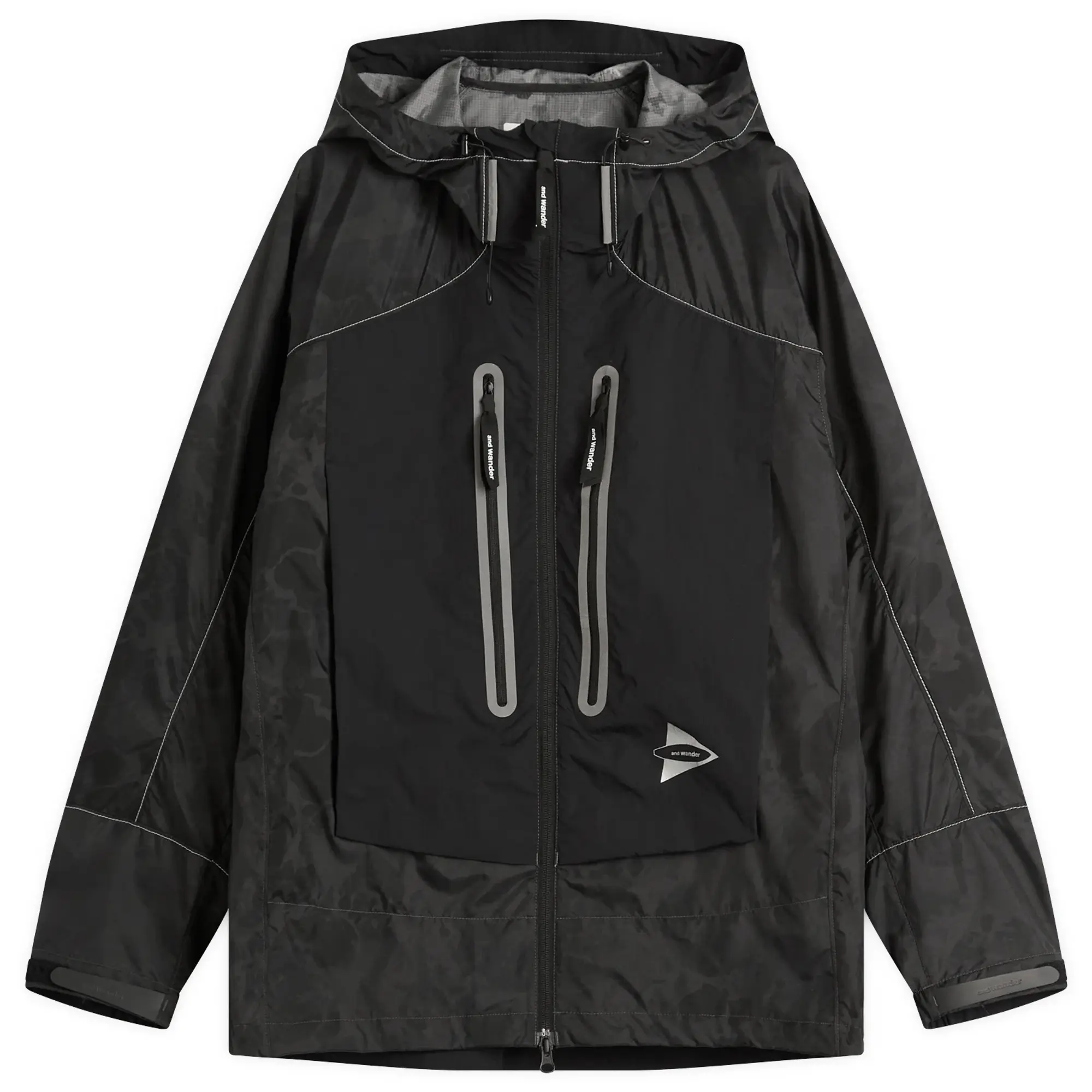 END. x and wander Nylon Print Jacket Charcoal