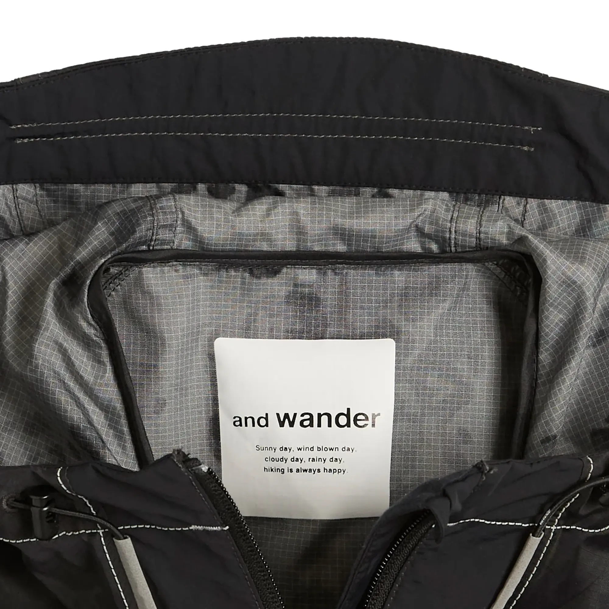 END. x and wander Nylon Print Jacket Charcoal