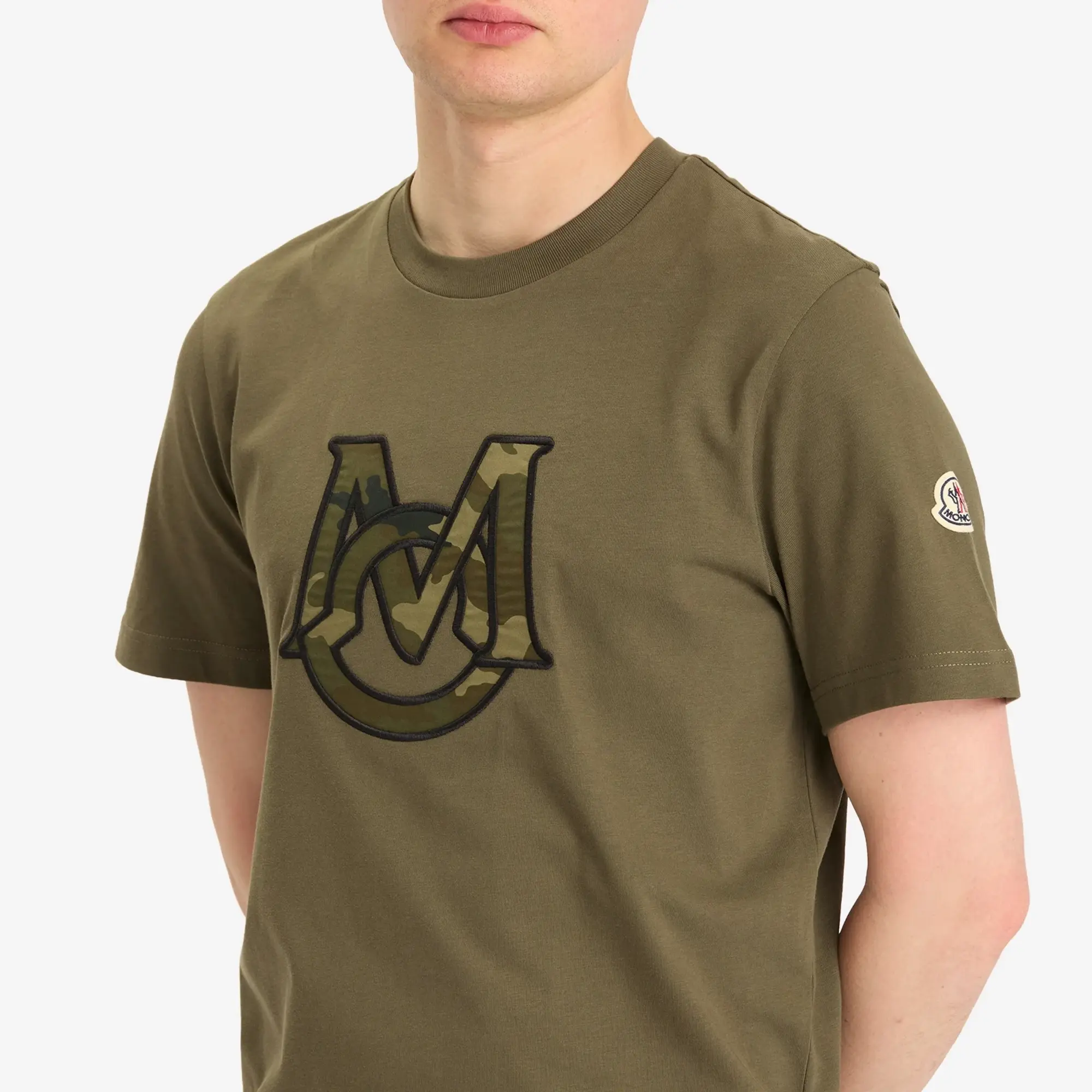 Moncler Men's Short Sleeve Logo T-Shirt Green