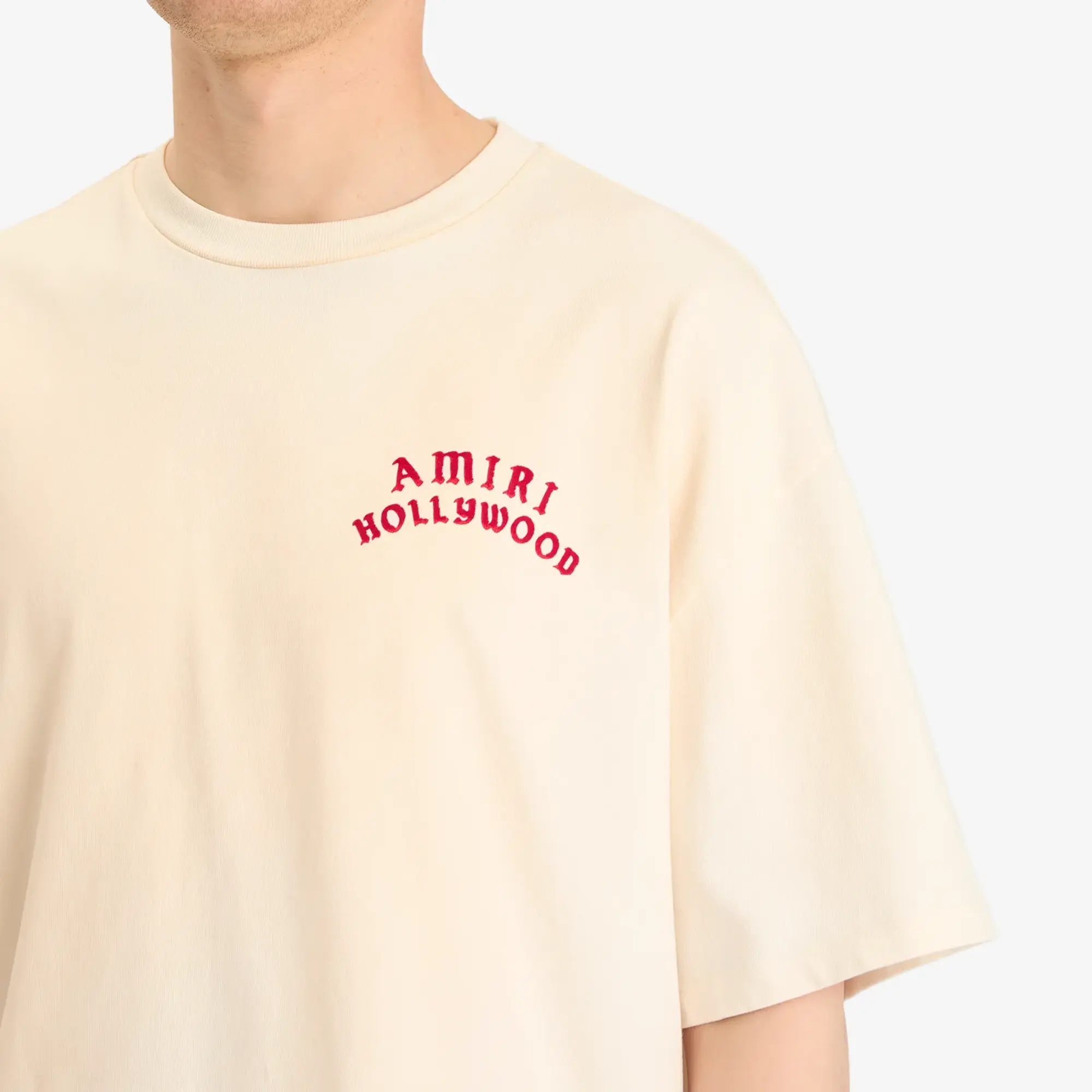 AMIRI Men's AMIRI Men's Hollywood Oversized Tee Ivory Red