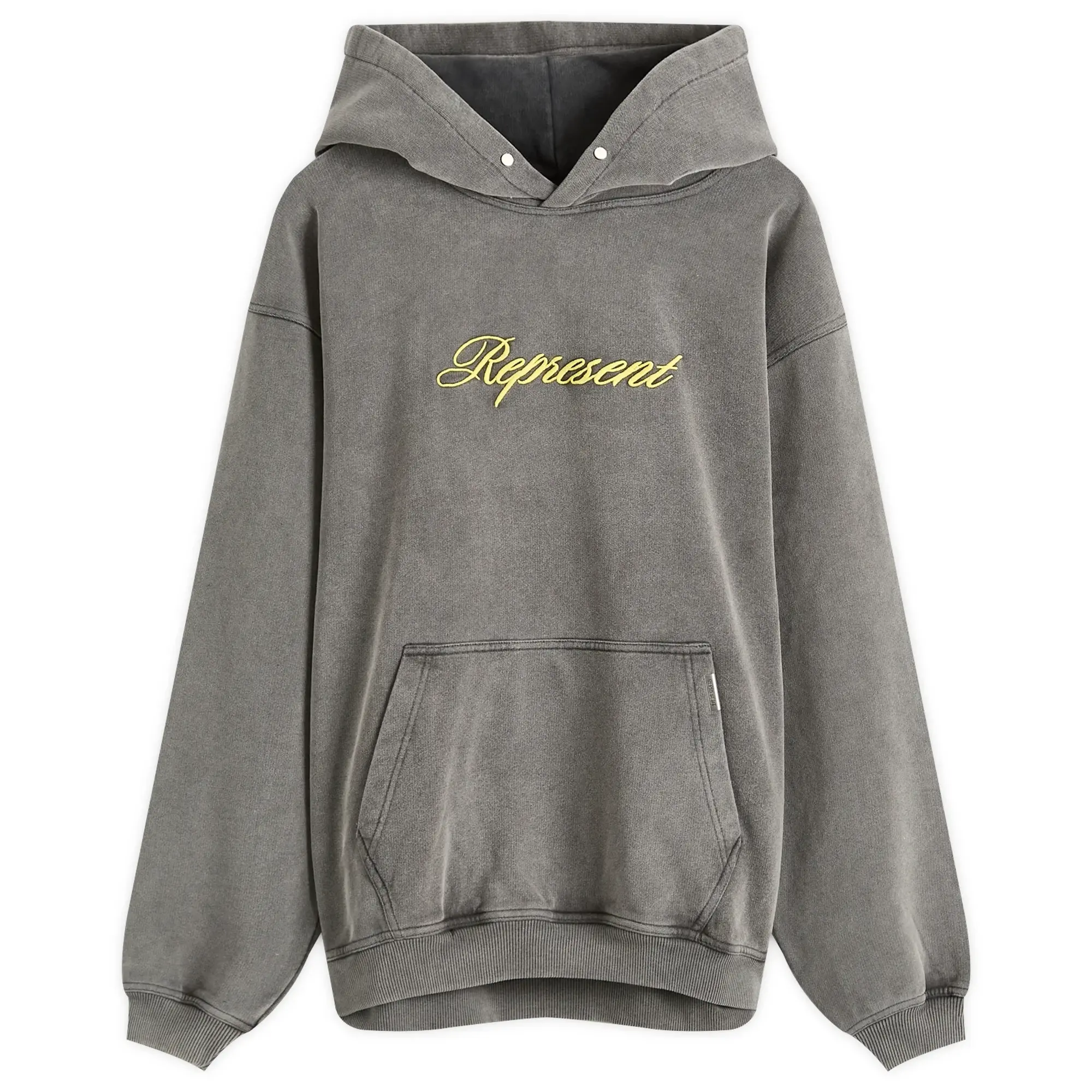 Represent Men's Script Logo Hoodie Vintage Grey
