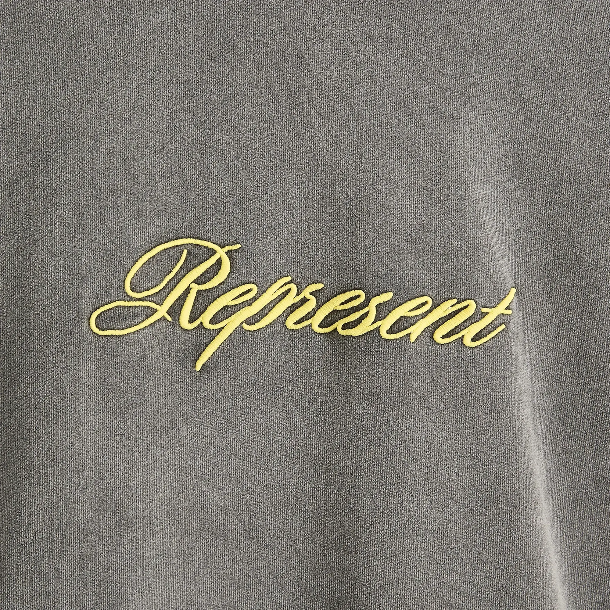 Represent Men's Script Logo Hoodie Vintage Grey