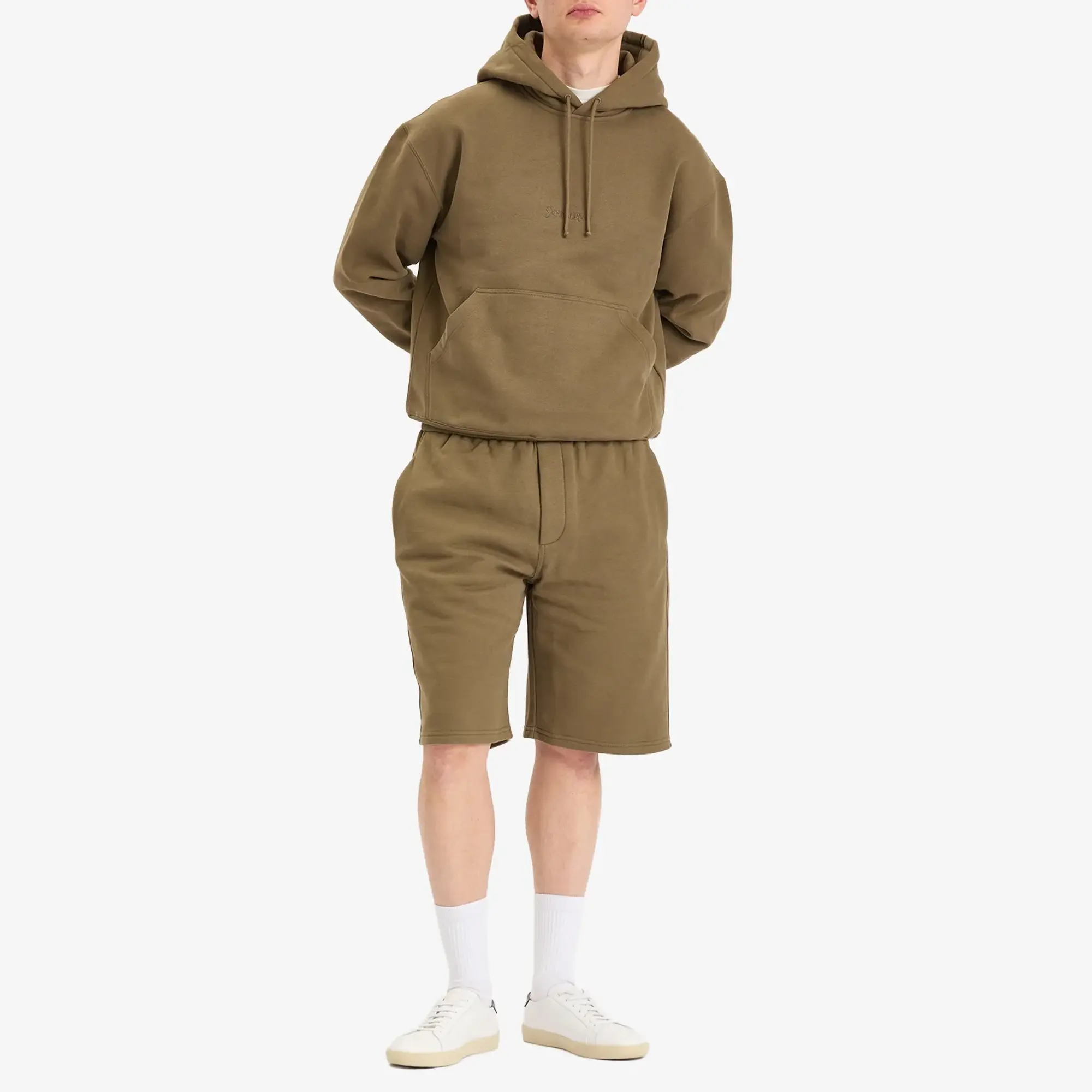 Saint Laurent Men's Khaki Sweat Shorts Kaki