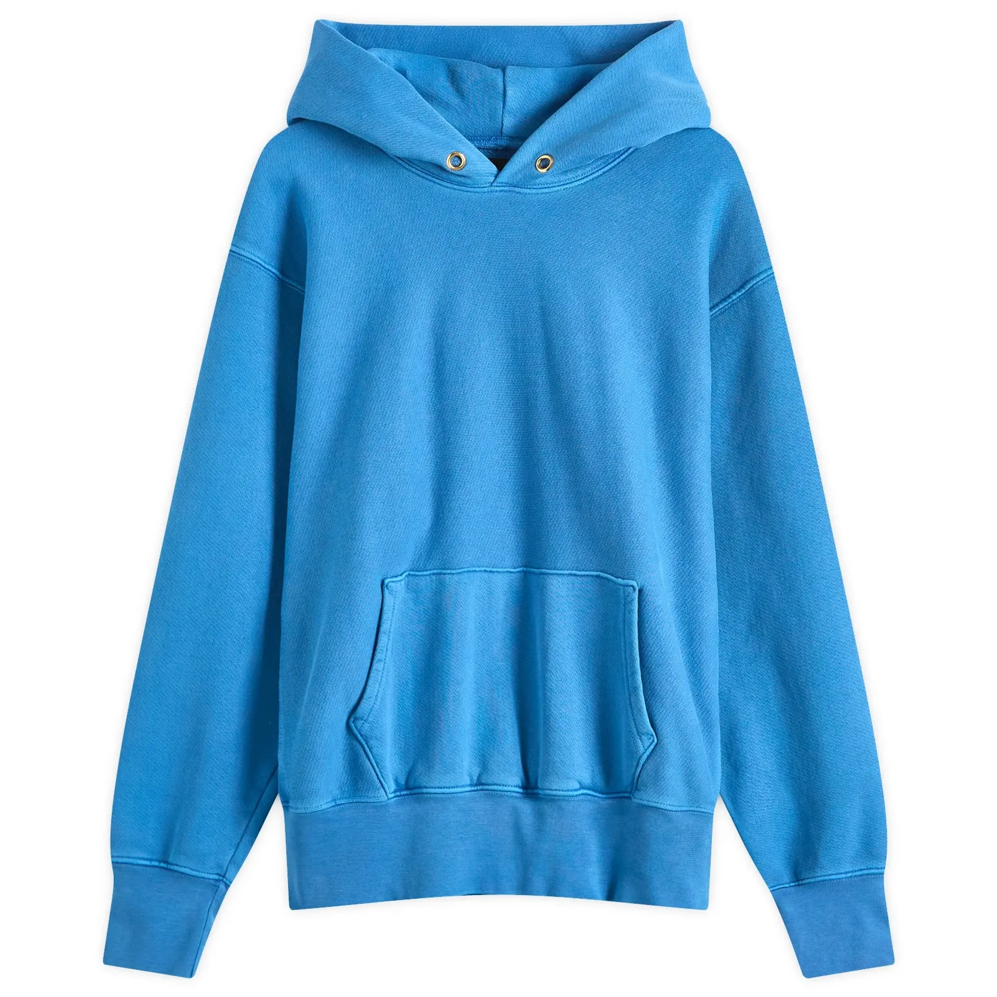 Les Tien Men'ss Heavyweight Hoodie Washed Electric Blue