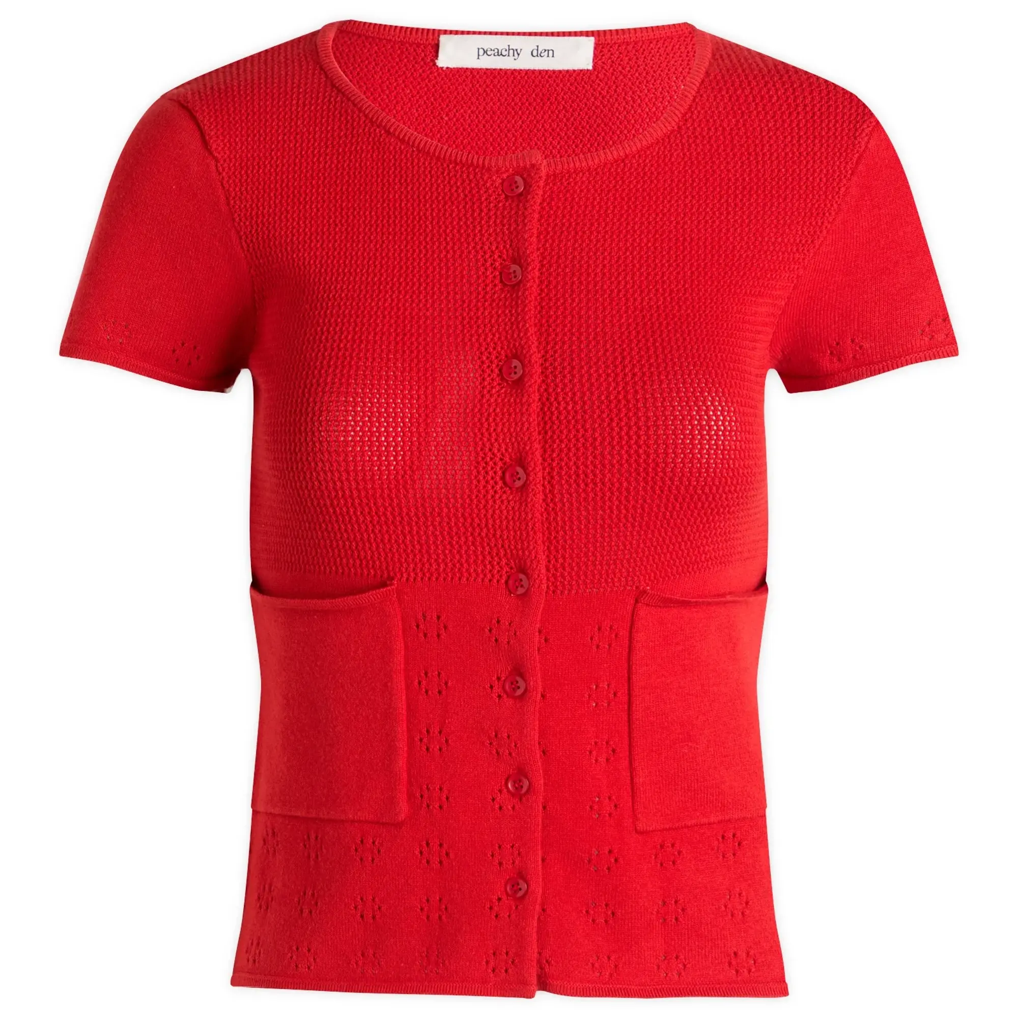 Peachy Den Women's Marie Knit Polo Top Jam