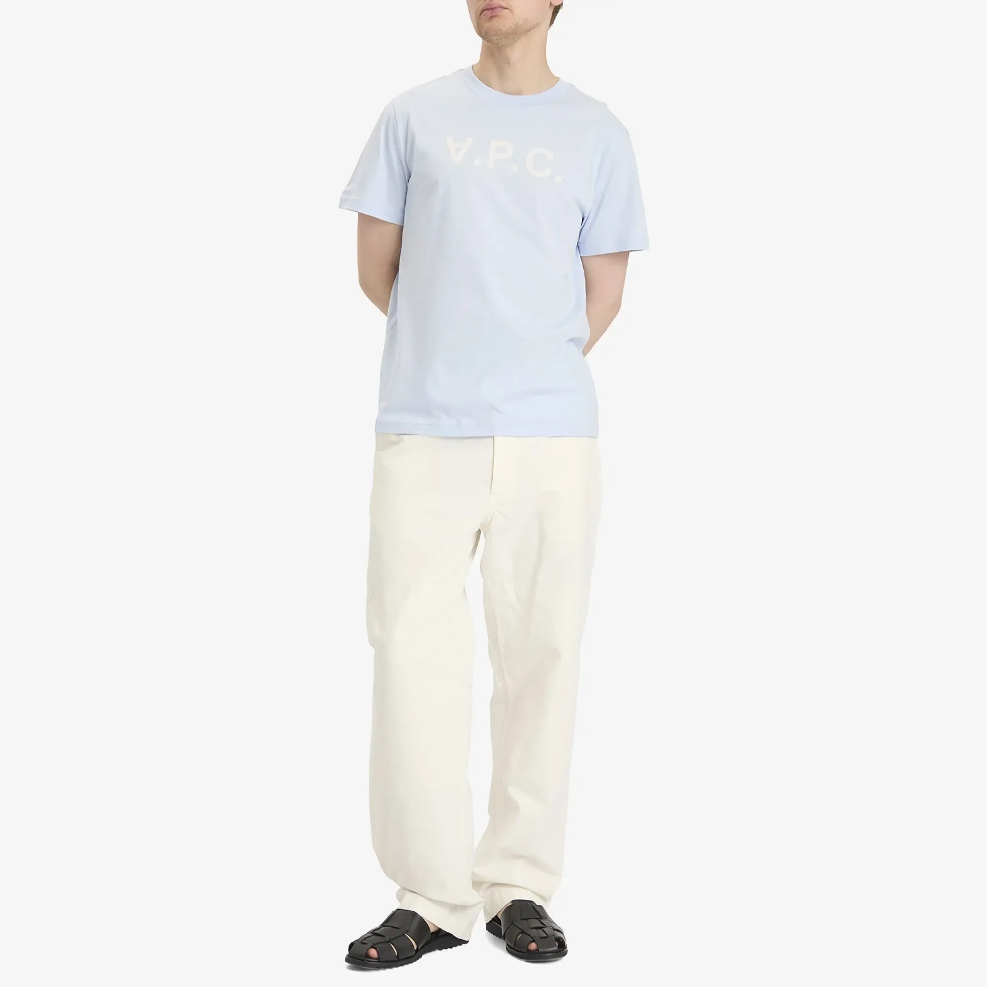 A.P.C. Men's VPC Logo T-Shirt Sky Blue/White