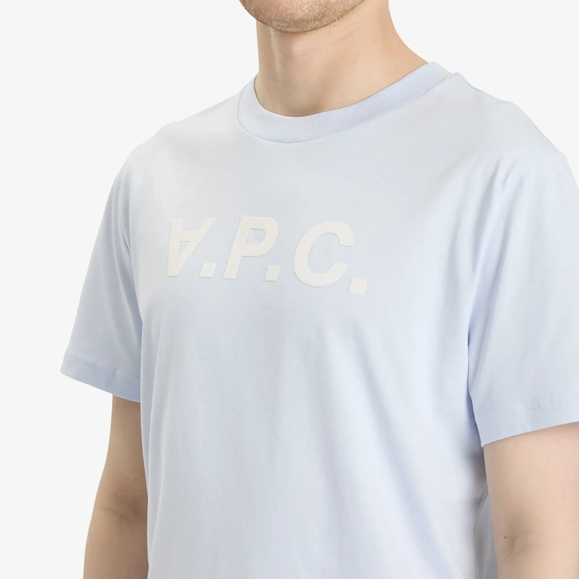 A.P.C. Men's VPC Logo T-Shirt Sky Blue/White