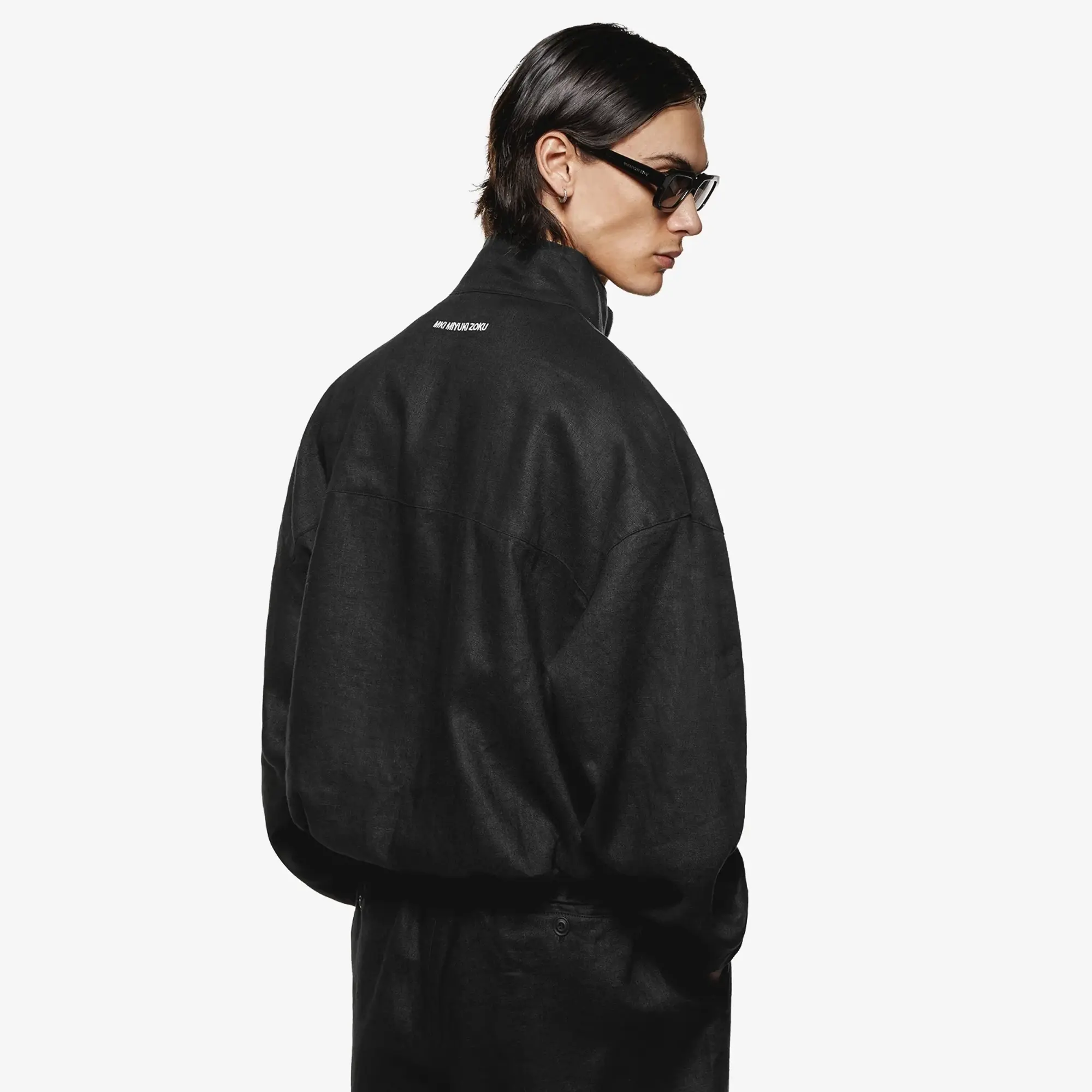 MKI Men's Linen Track Jacket Black