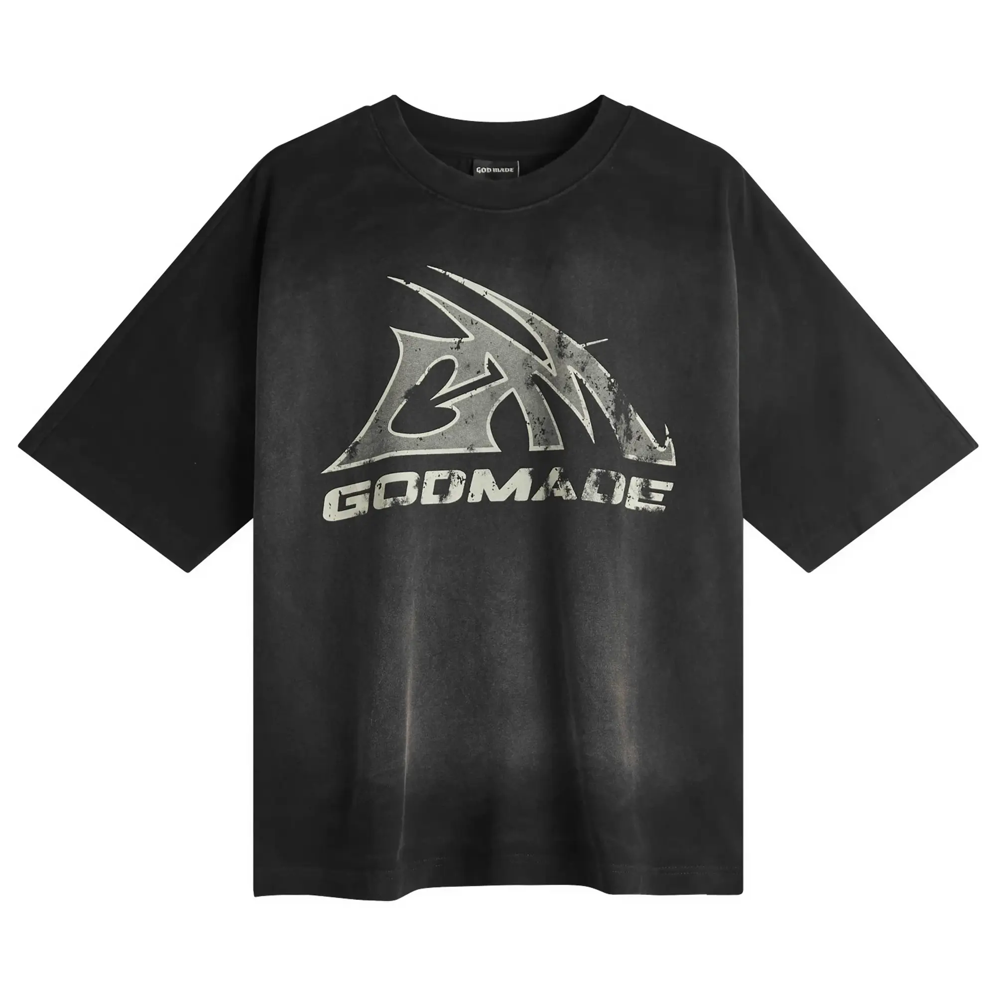 God Made Men's GM Logo T-Shirt Washed Black