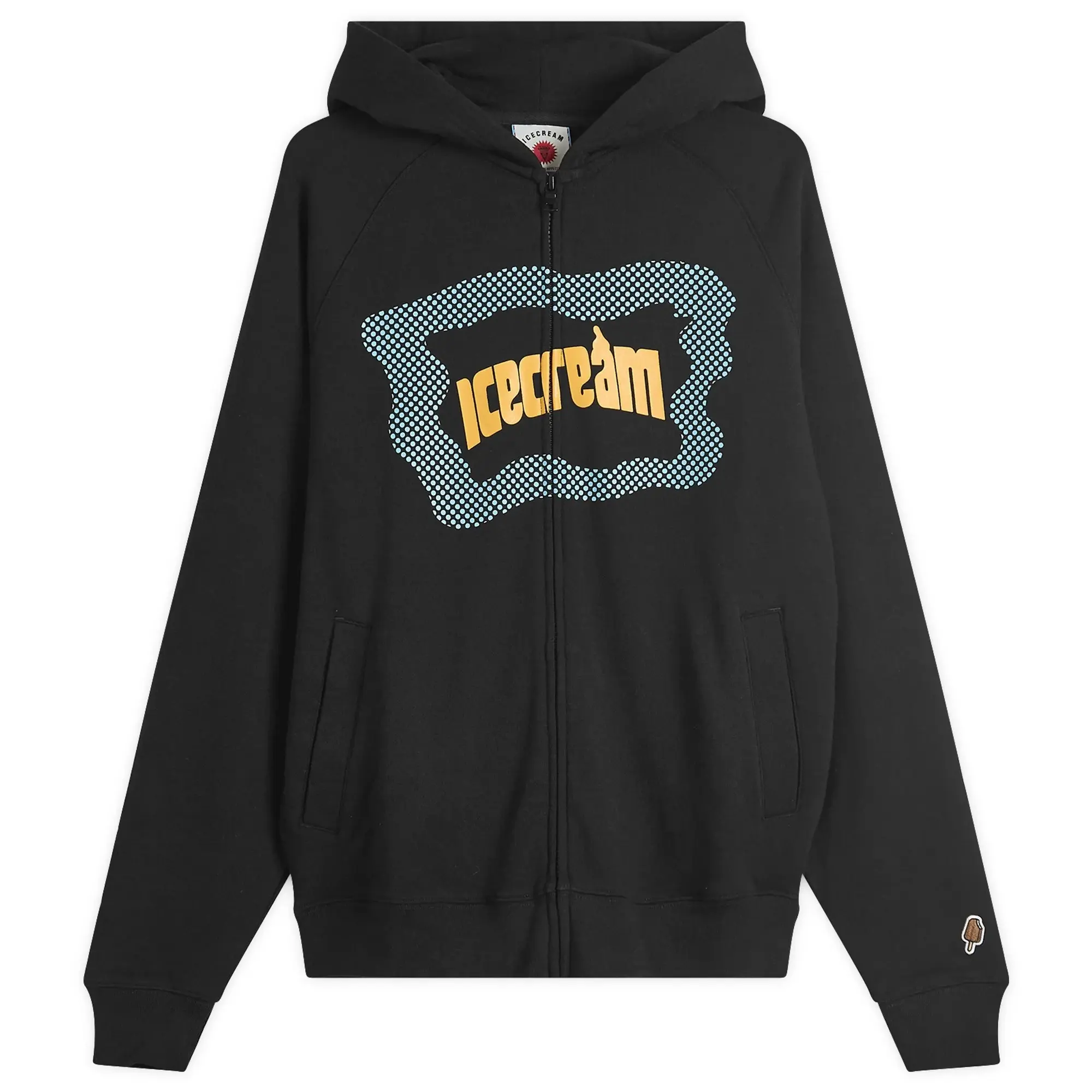 ICECREAM Men's Block Logo Zip Hoodie Black