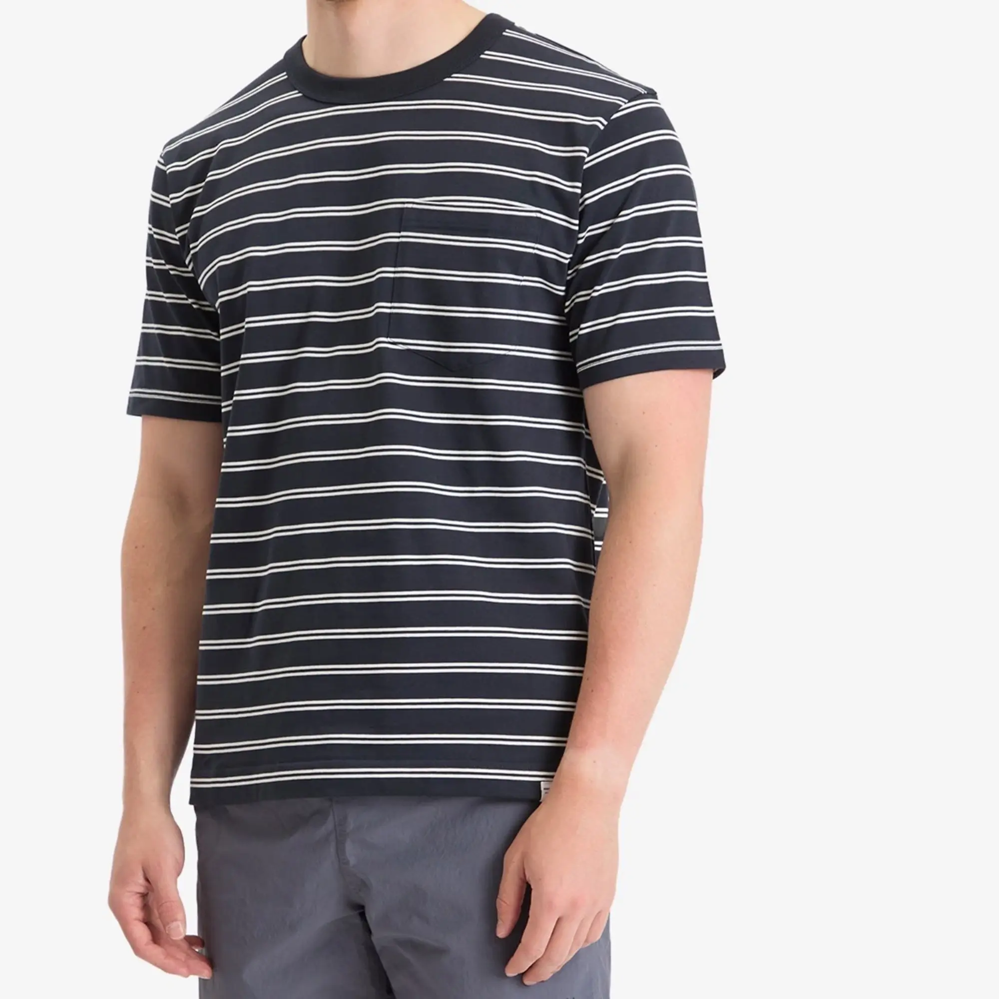 Norse Projects Men's Holger Sailor Stripe Pocket T-Shirt Dark Navy