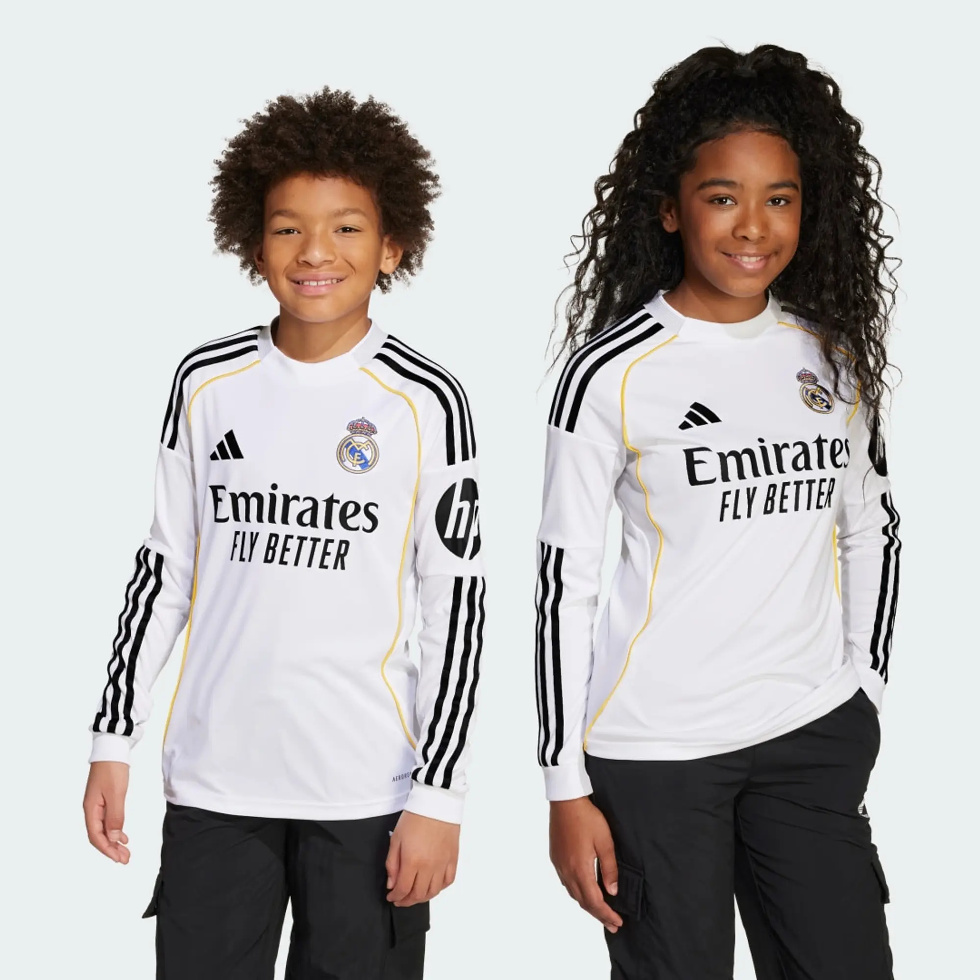 Real Madrid Home Shirt 2025/26 Kids Long Sleeves Pre-Order - ['White']