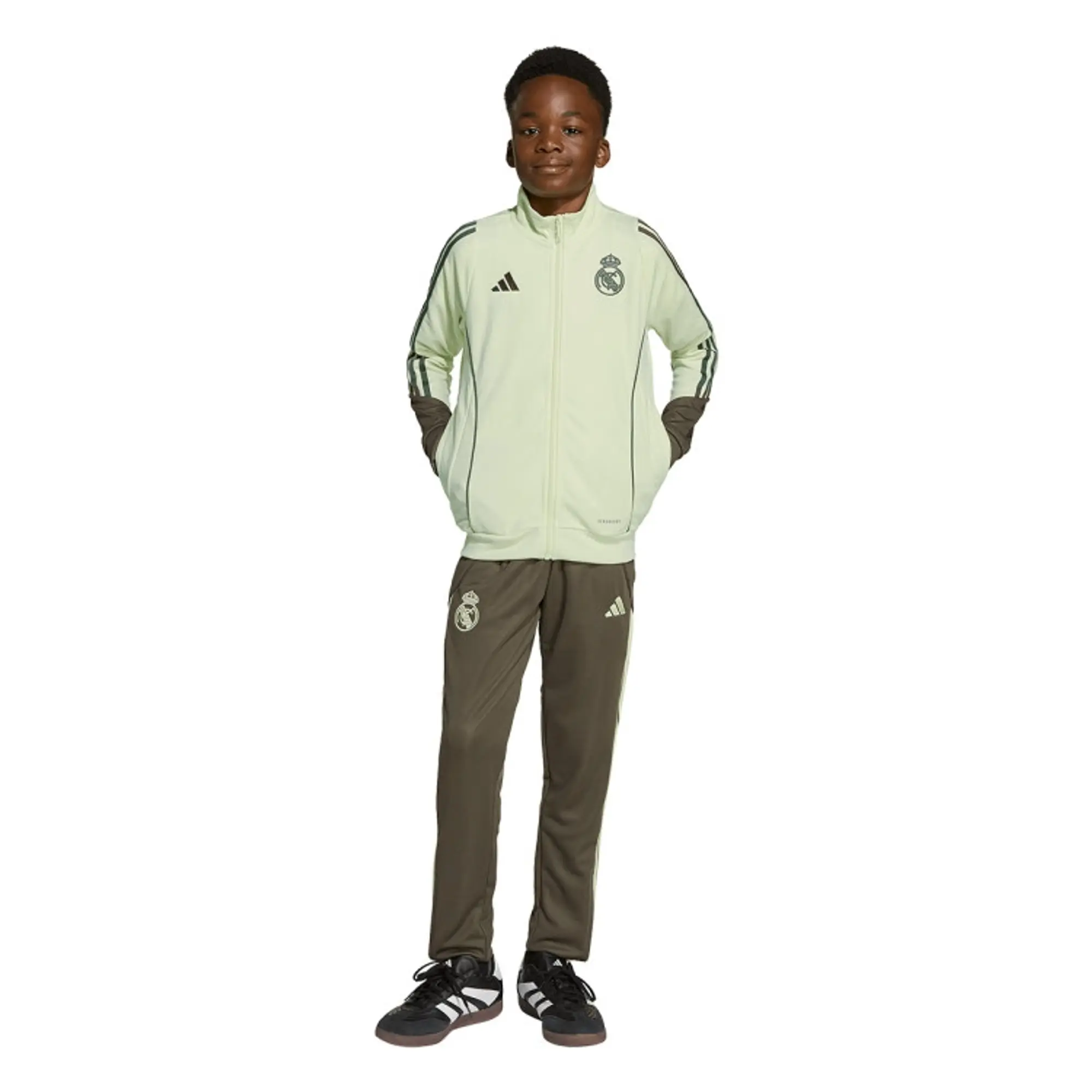 Real Madrid Tracksuit Tiro 25 - Almost Lime/Utility Grey Kids - ['Green', 'Grey']