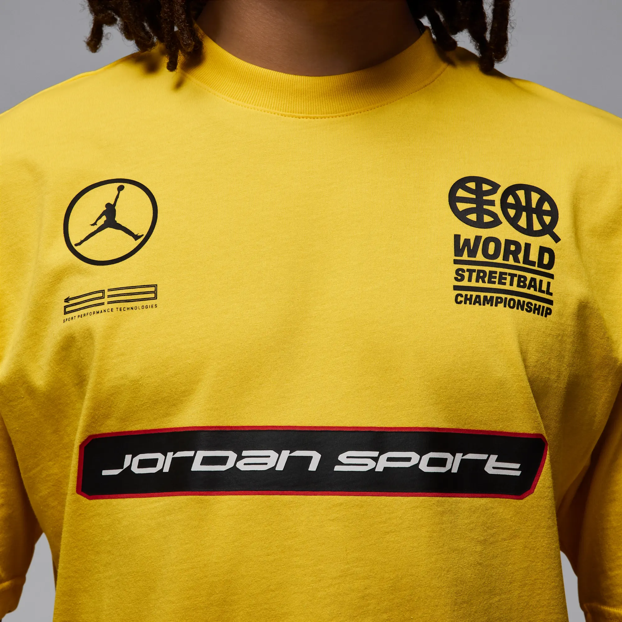 Nike Jordan Sport Quai 54 Men's T-Shirt - Yellow - Cotton