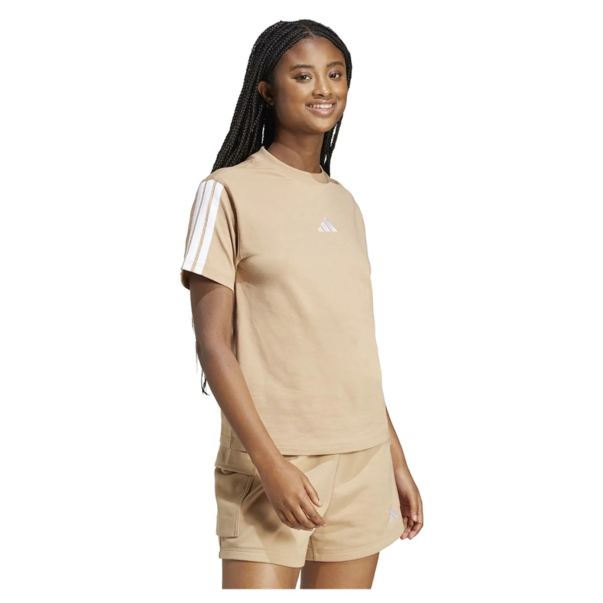 Adidas Essentials 3 Stripes Cotton Short Sleeve T-shirt